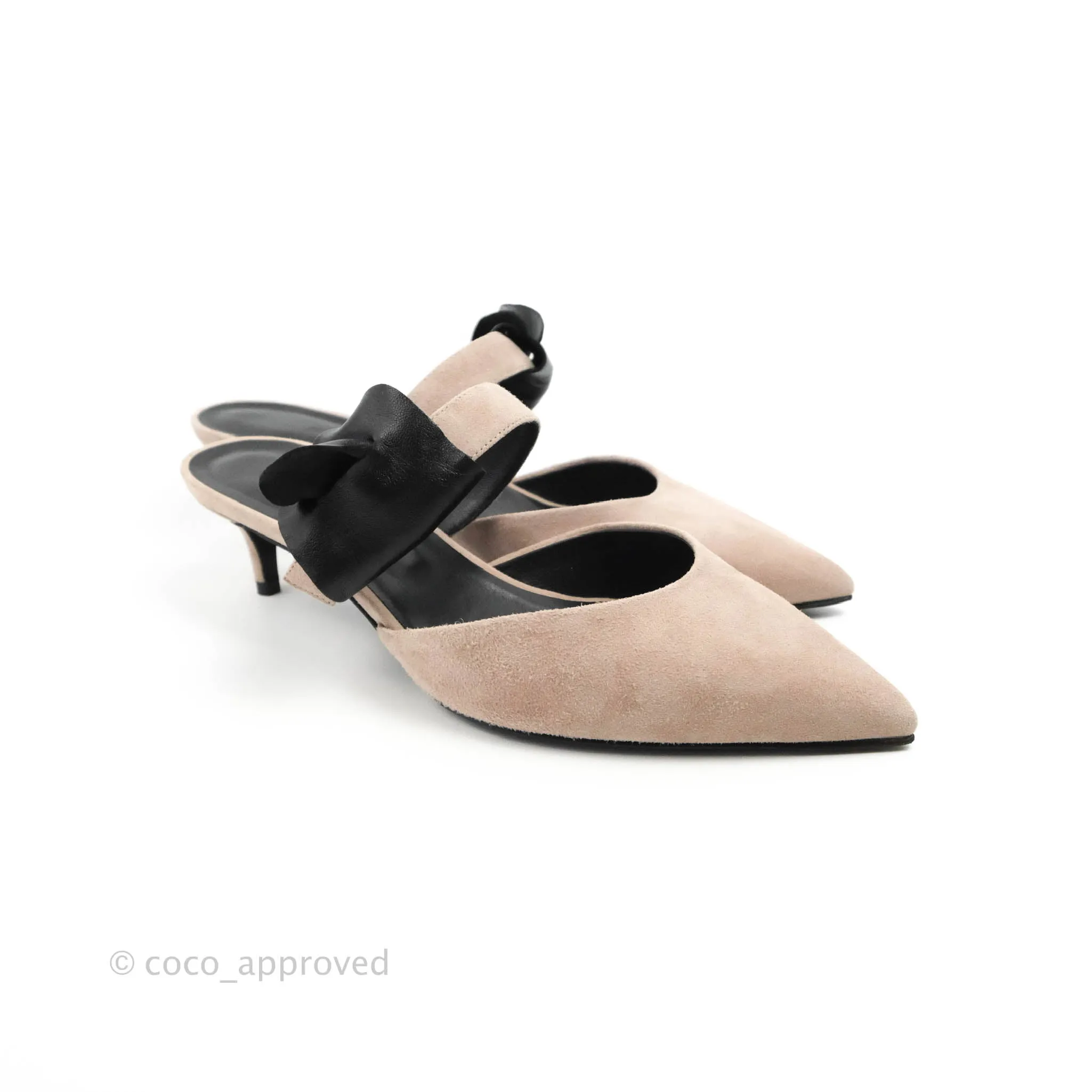 Hermes Mule Femme Blink Chevre Velours C7 Beige Rose Size 37.5