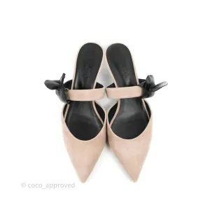 Hermes Mule Femme Blink Chevre Velours C7 Beige Rose Size 37.5