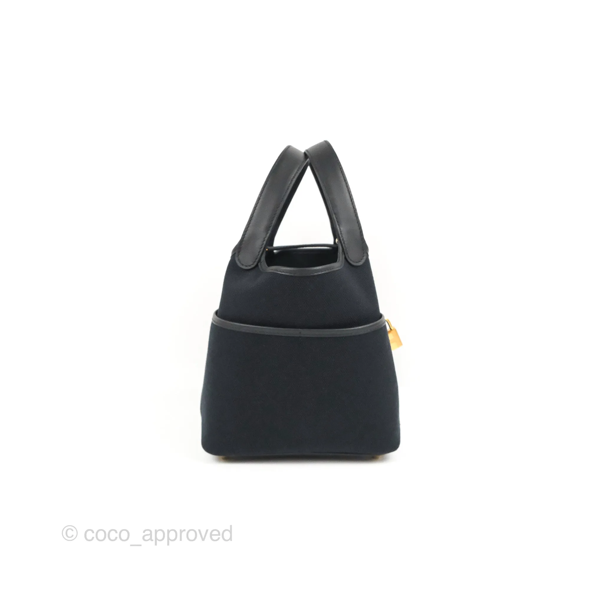 Hermes Picotin Lock 18 Cargo Pockets Black Gold Hardware