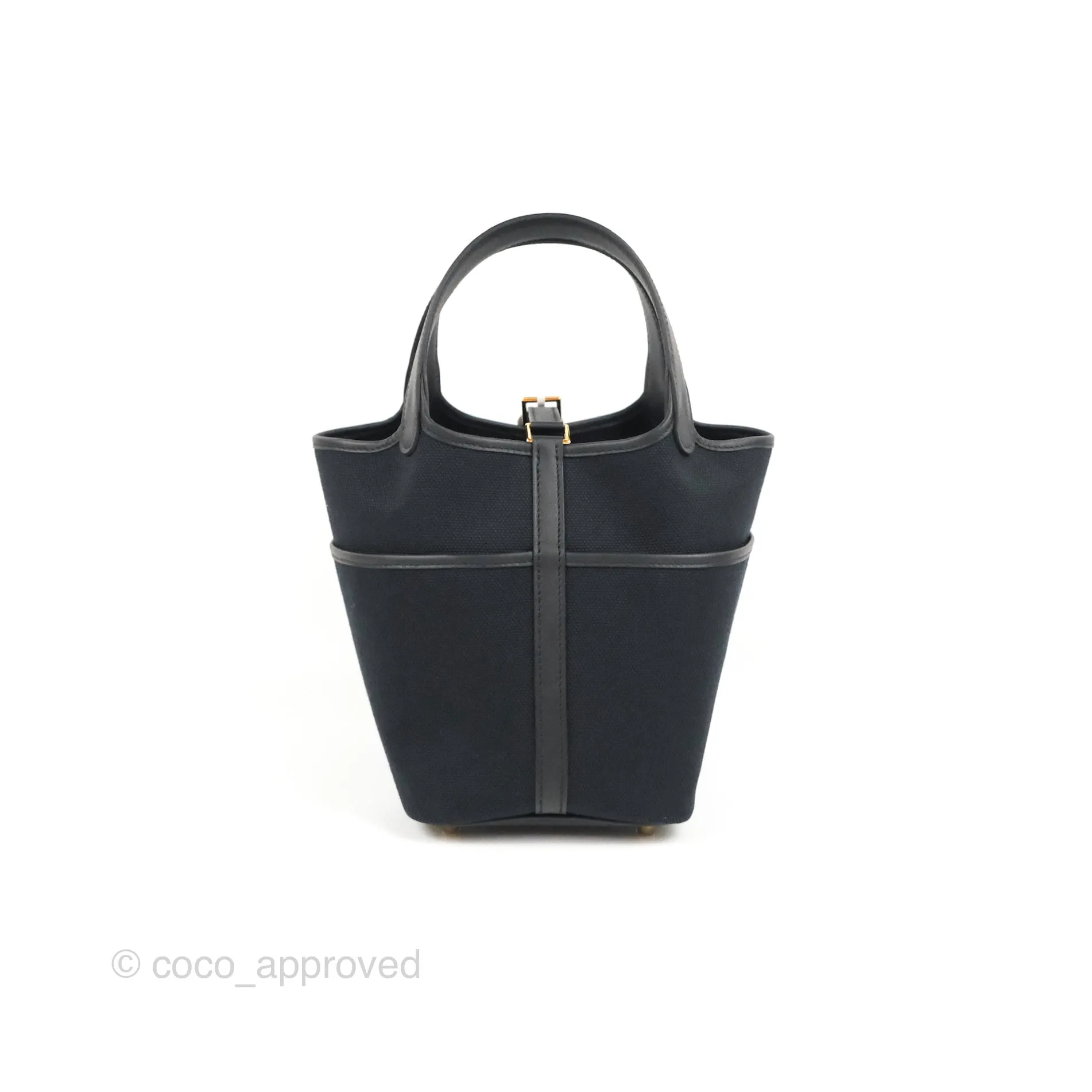 Hermes Picotin Lock 18 Cargo Pockets Black Gold Hardware