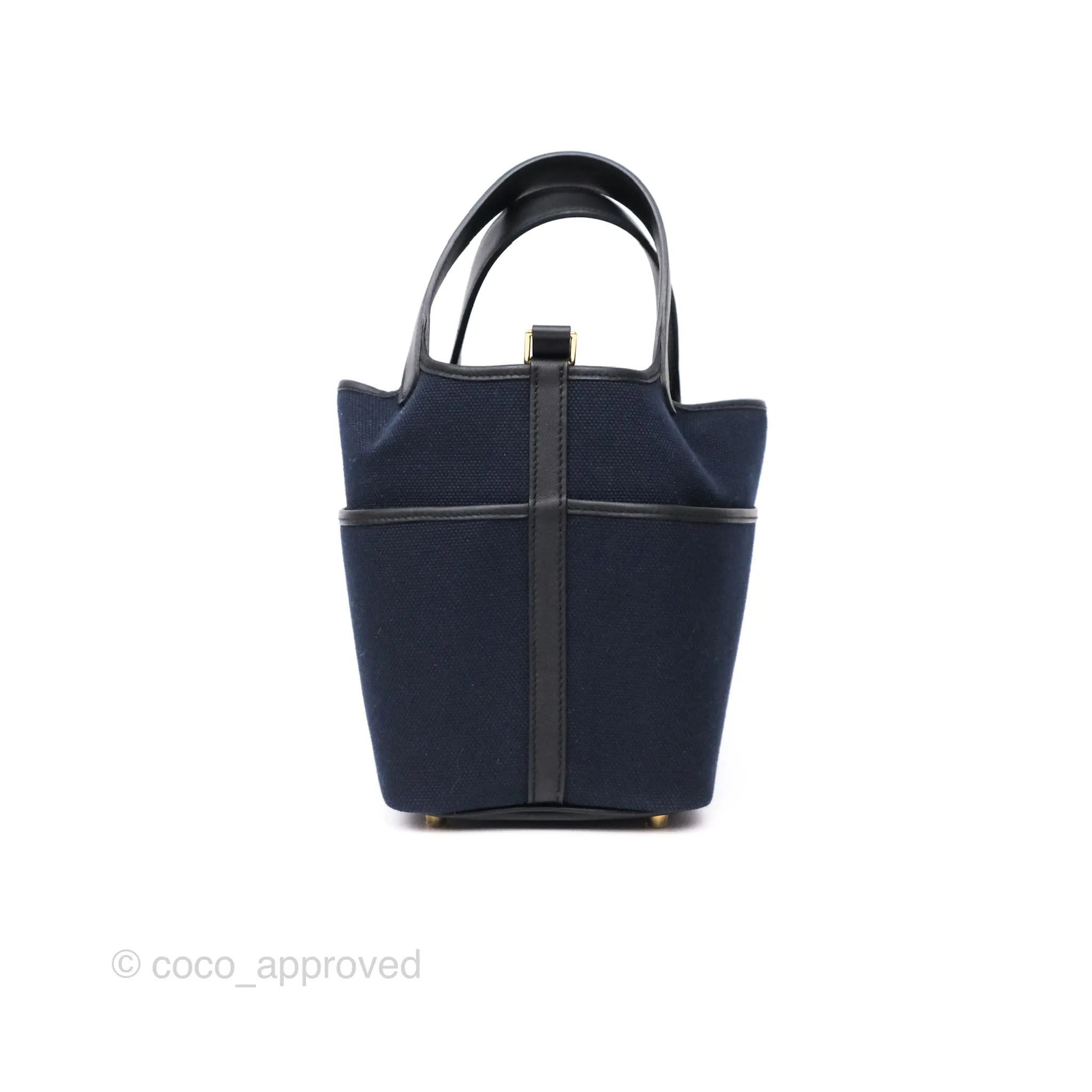 Hermes Picotin Lock 18 Cargo Pockets Bleu Marine 78 Black Gold Hardware