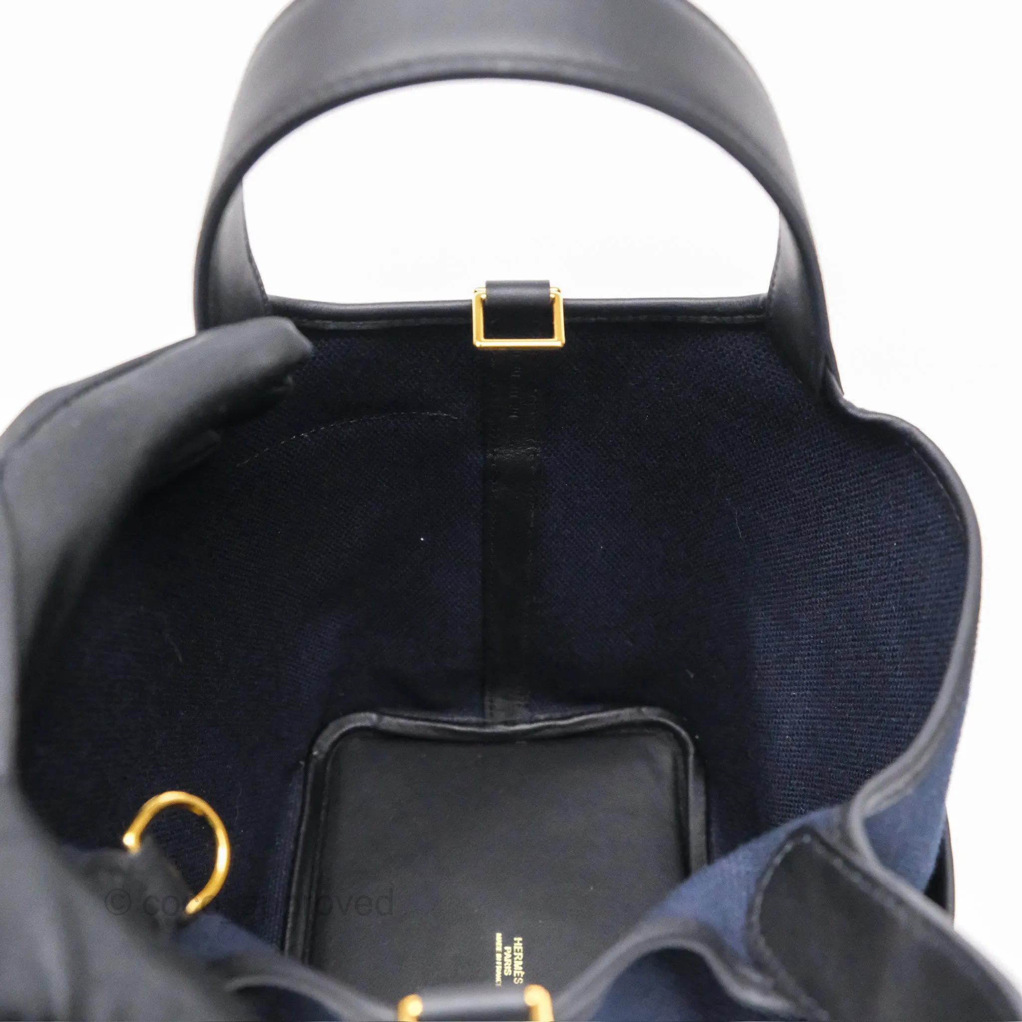 Hermes Picotin Lock 18 Cargo Pockets Bleu Marine 78 Black Gold Hardware