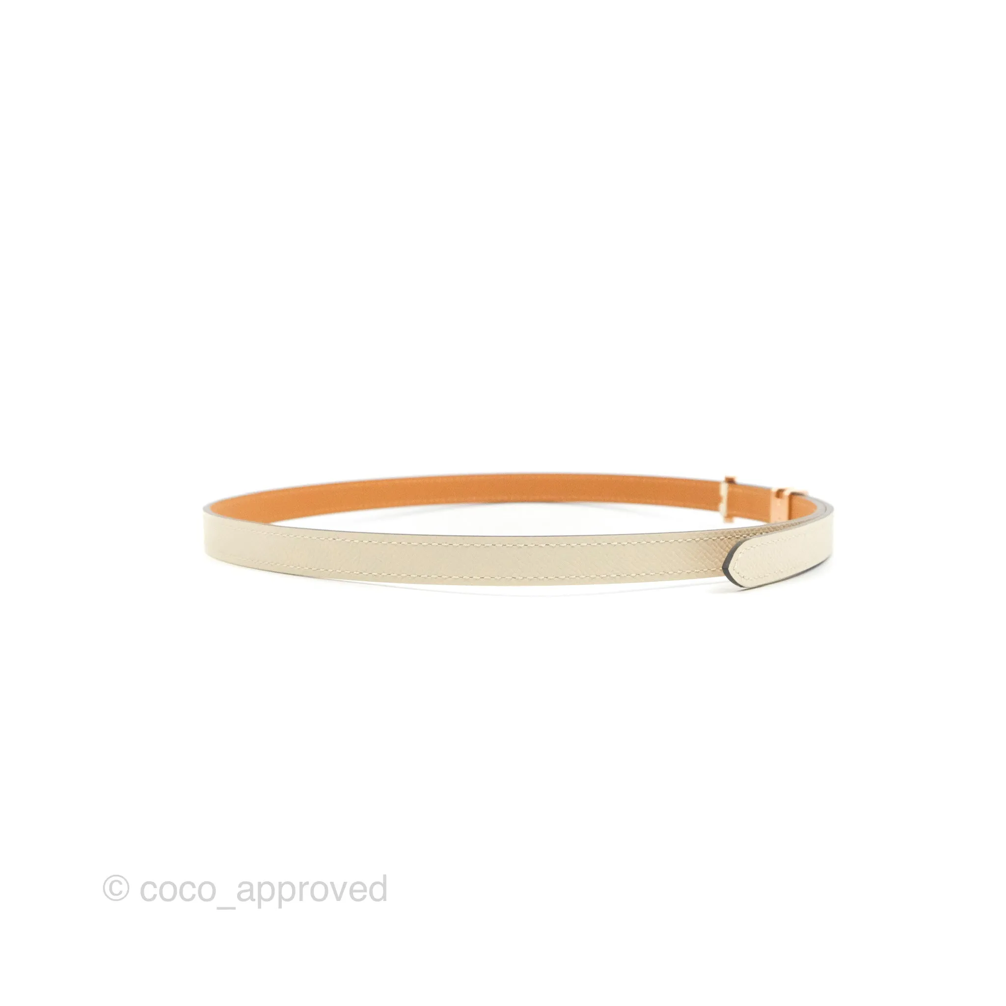 Hermes Pop H 15 Belt Craie Epsom Rose Gold Hardware