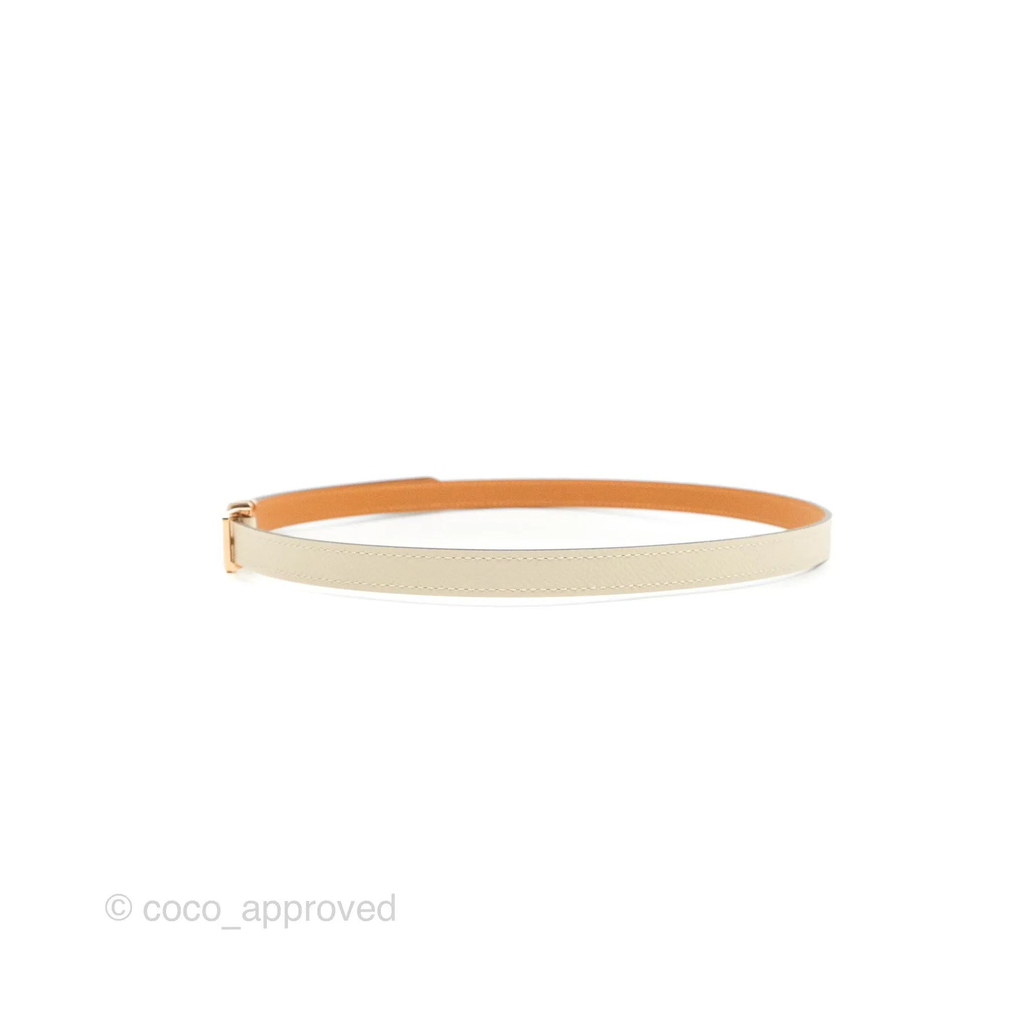 Hermes Pop H 15 Belt Craie Epsom Rose Gold Hardware