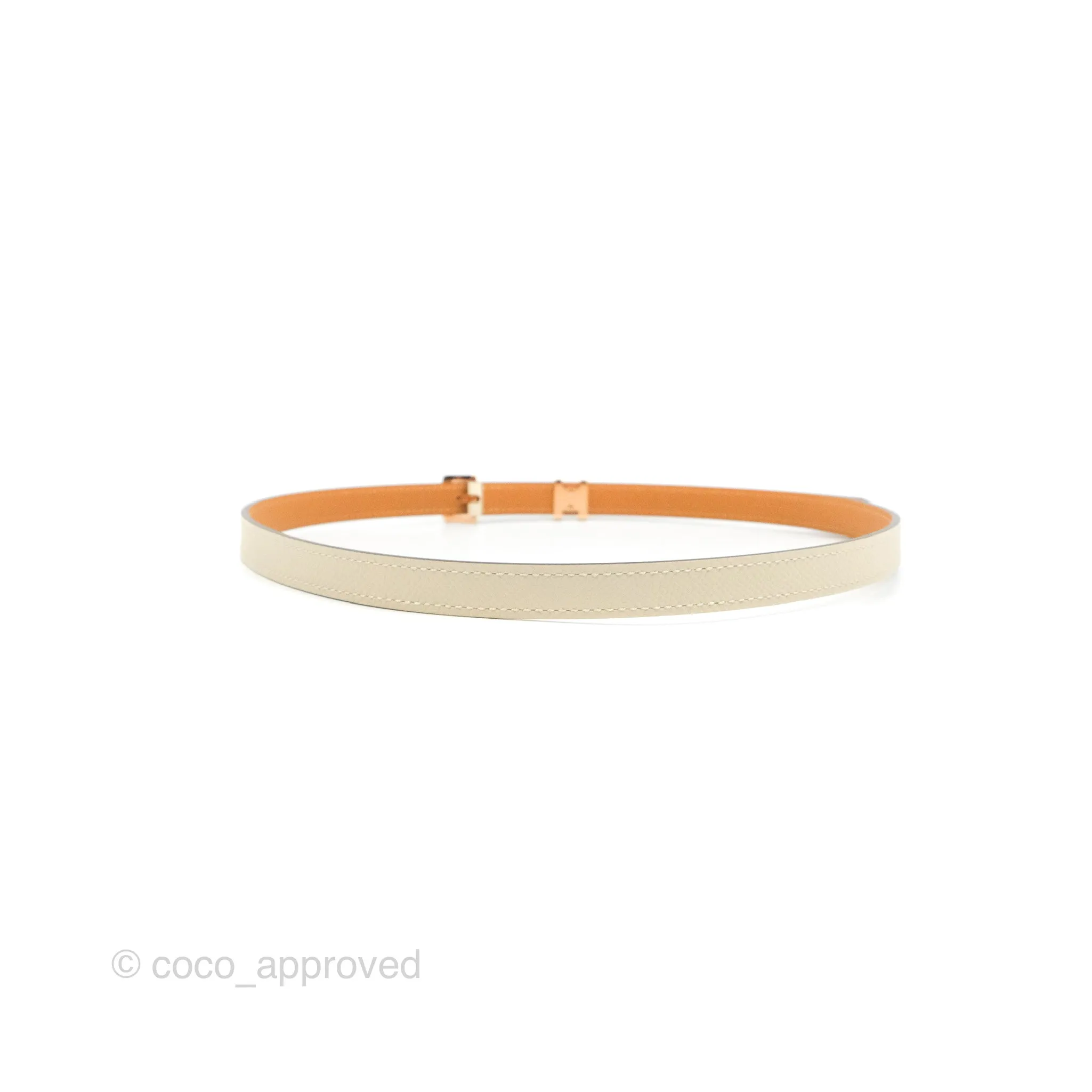 Hermes Pop H 15 Belt Craie Epsom Rose Gold Hardware