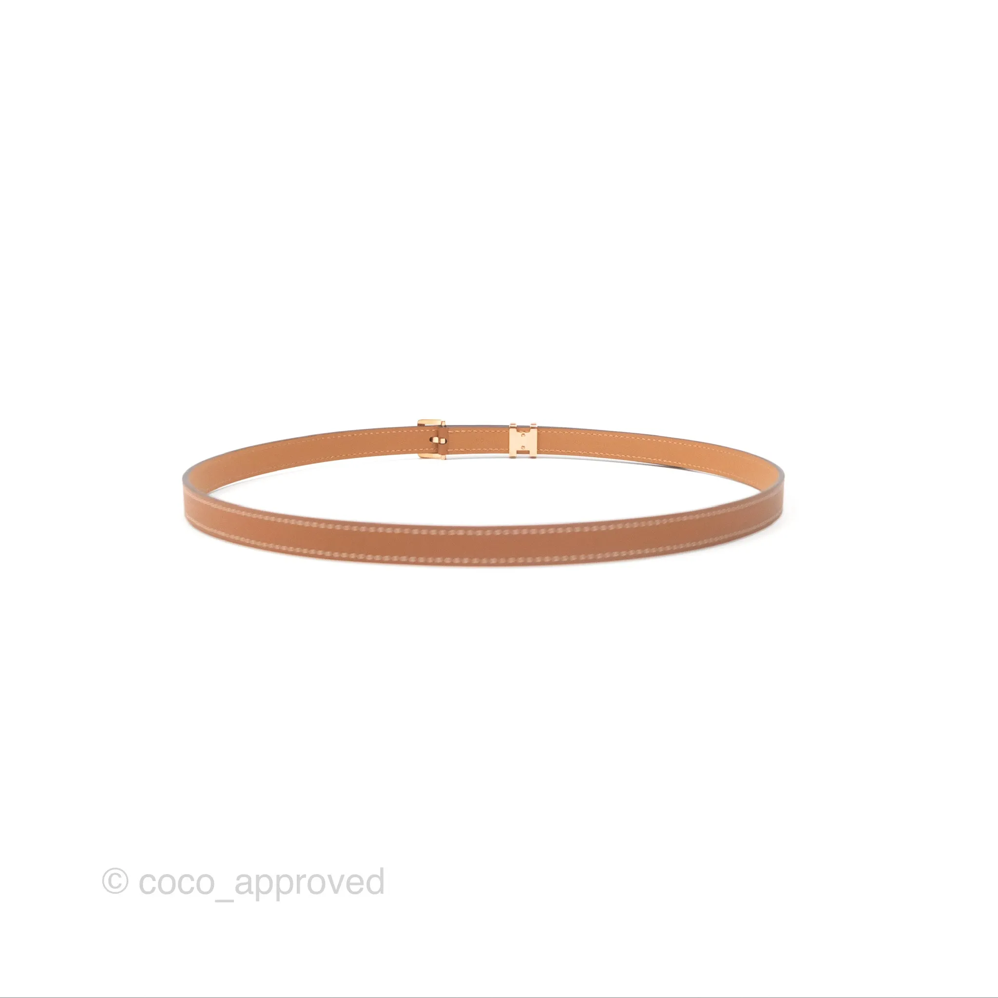 Hermes Pop H 15 Belt Gold Epsom Rose Gold Hardware