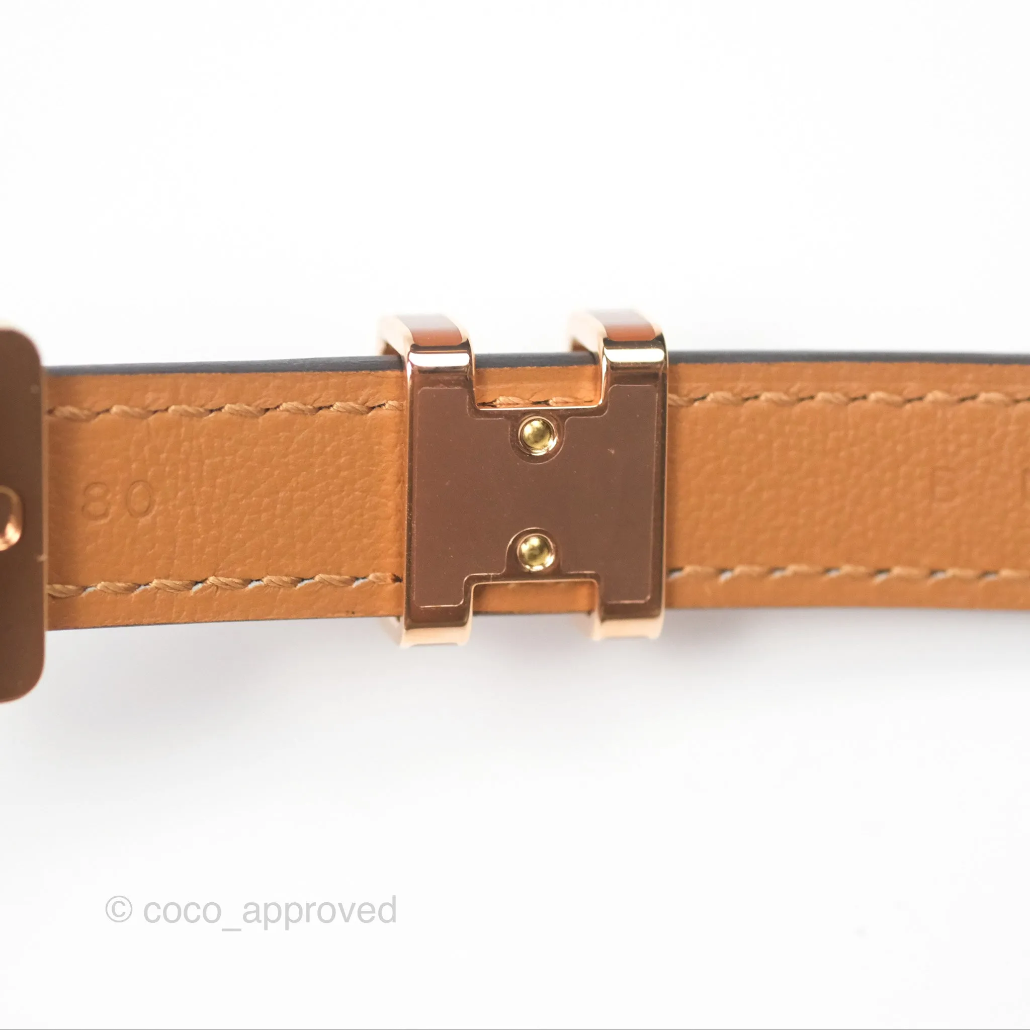 Hermes Pop H 15 Belt Gold Epsom Rose Gold Hardware