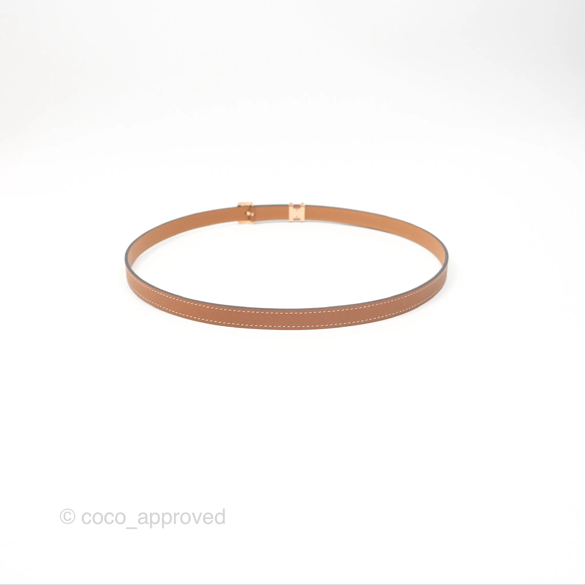 Hermes Pop H 15 Belt Gold Epsom Rose Gold Hardware