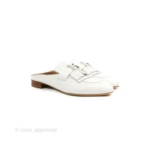Hermes Rivoli Mule White Palladium Hardware Size 38.5
