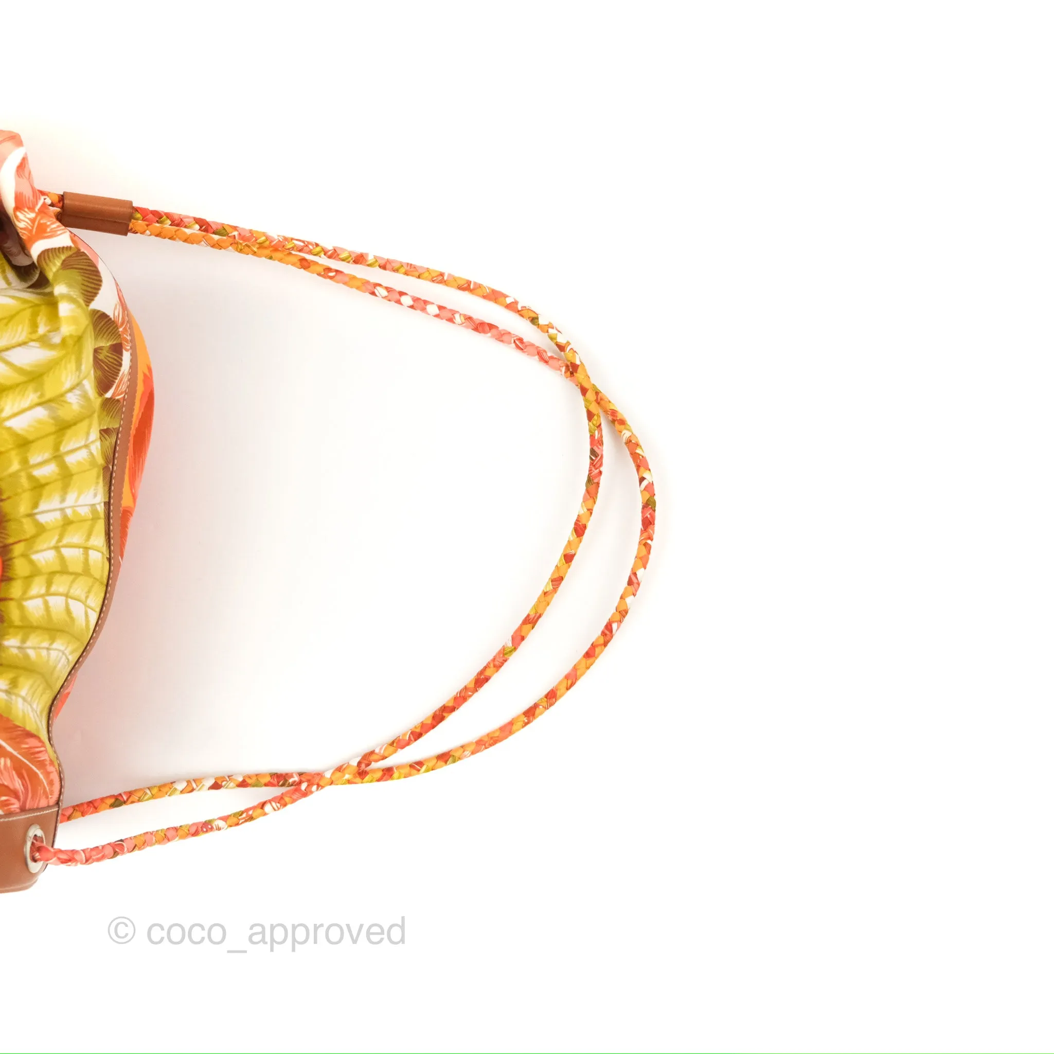 Hermes Sac Soie Cool Drawstring Backpack Orange
