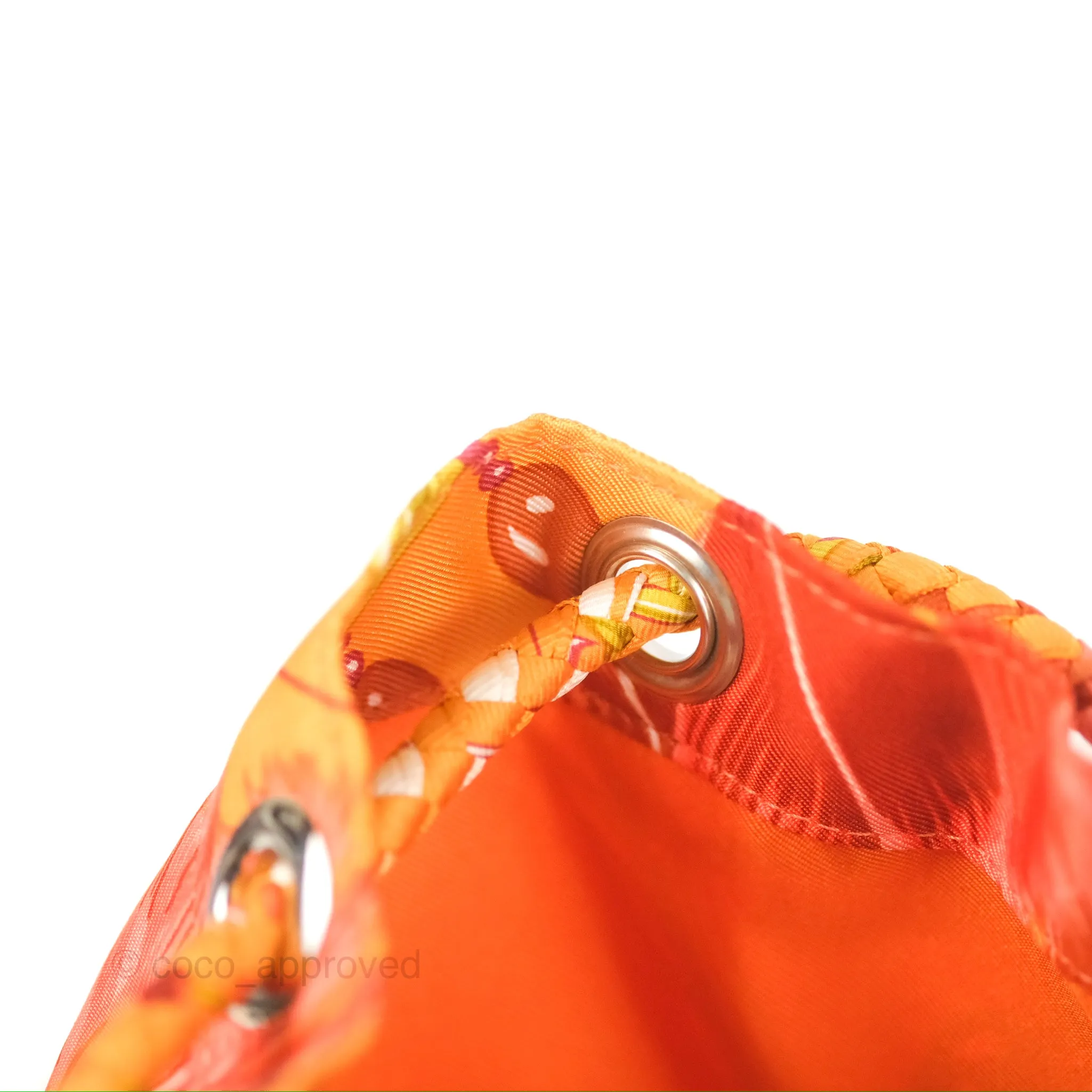 Hermes Sac Soie Cool Drawstring Backpack Orange