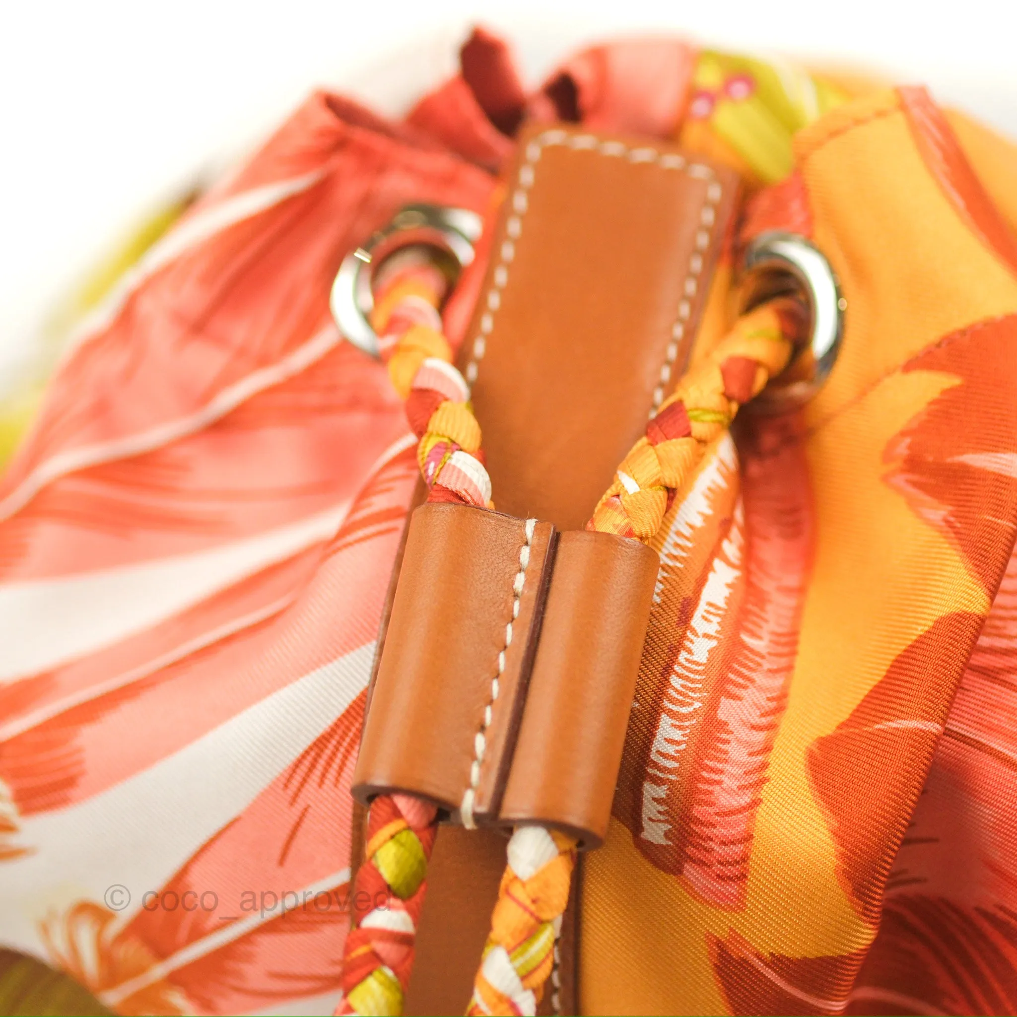 Hermes Sac Soie Cool Drawstring Backpack Orange