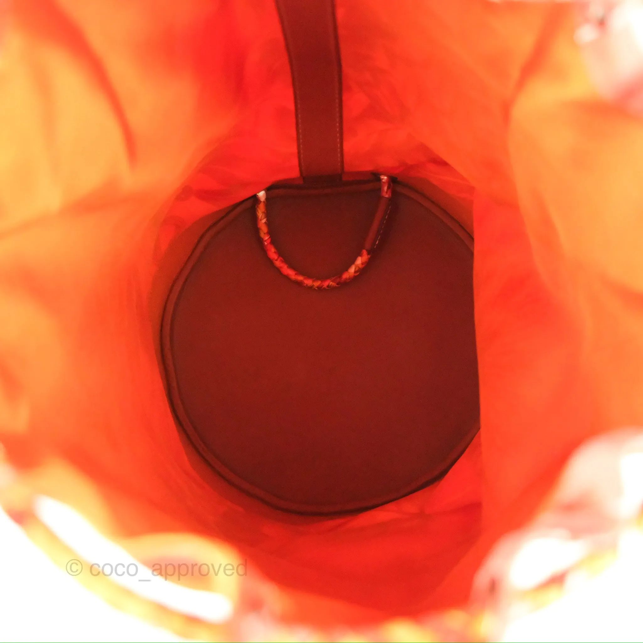 Hermes Sac Soie Cool Drawstring Backpack Orange