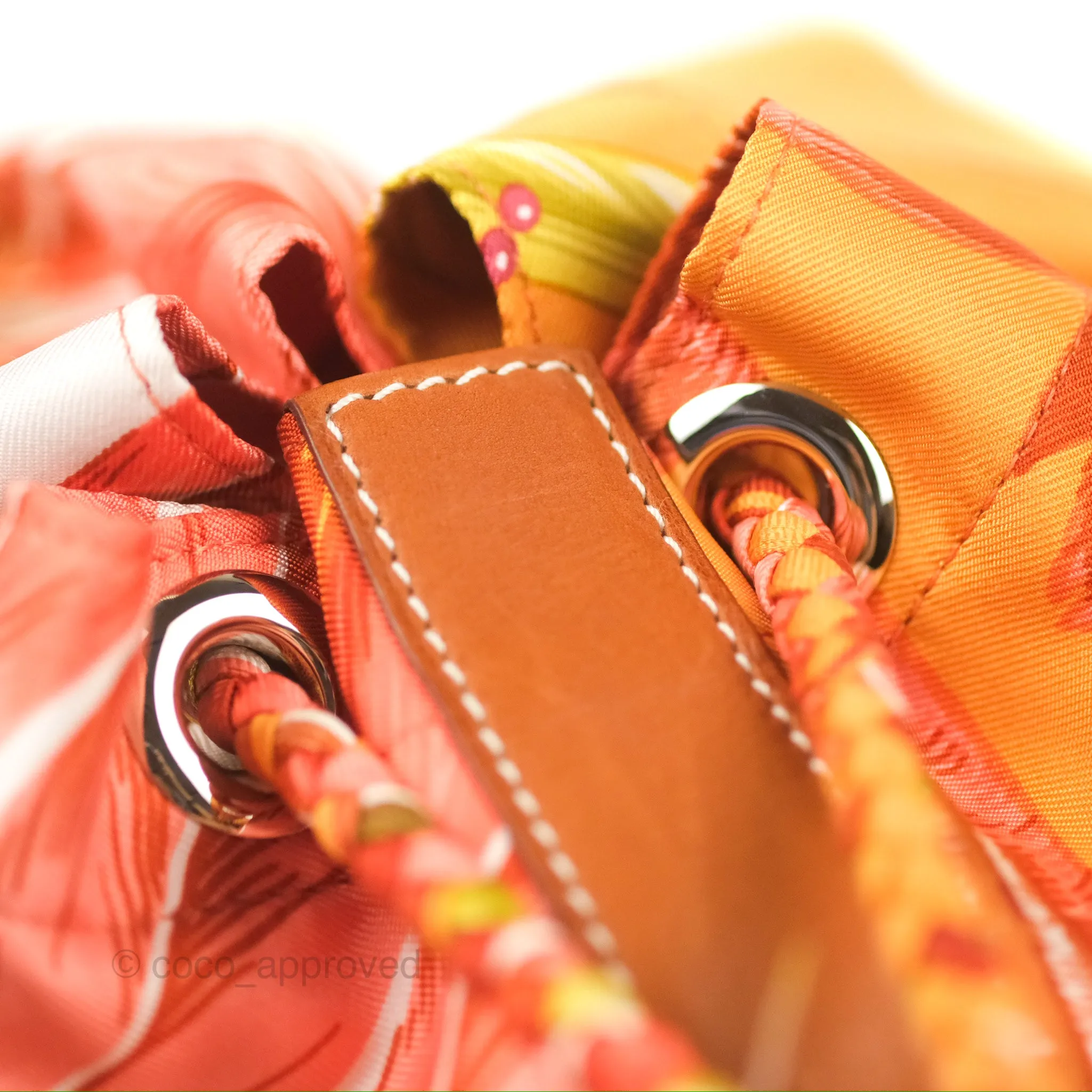 Hermes Sac Soie Cool Drawstring Backpack Orange