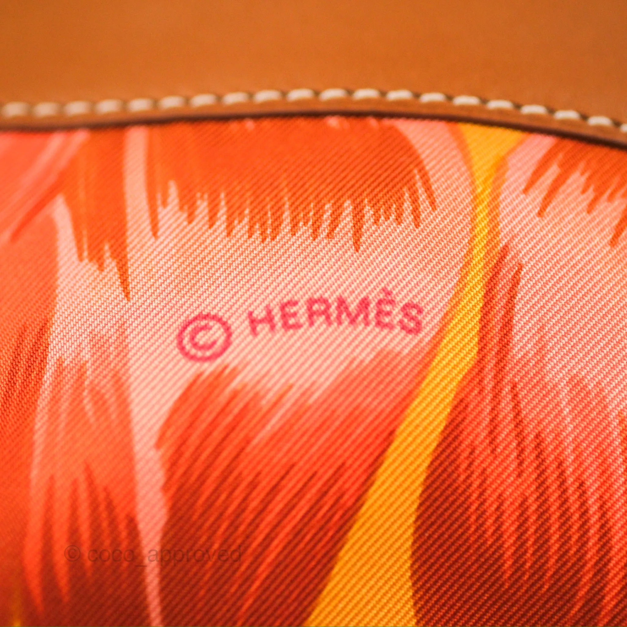 Hermes Sac Soie Cool Drawstring Backpack Orange