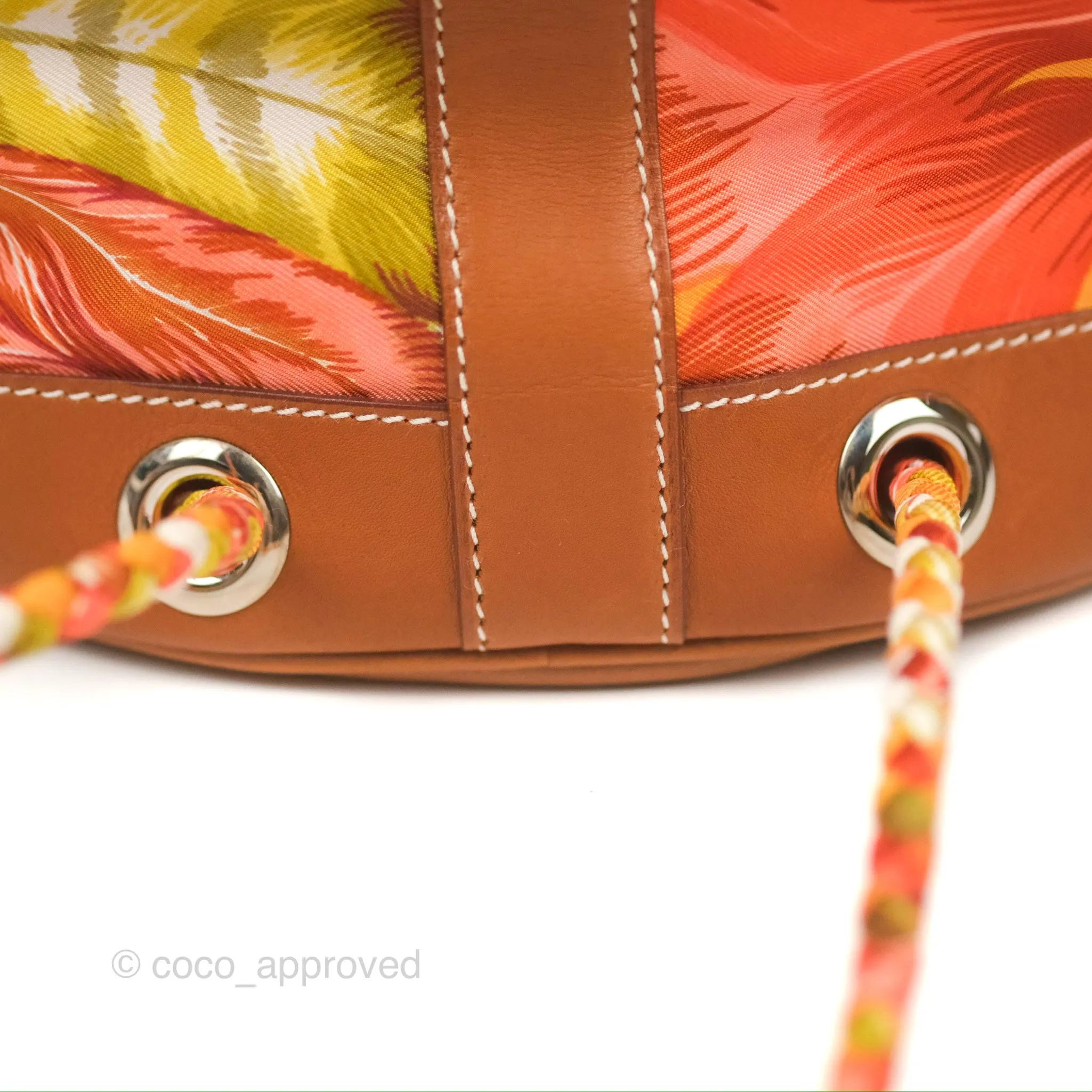 Hermes Sac Soie Cool Drawstring Backpack Orange