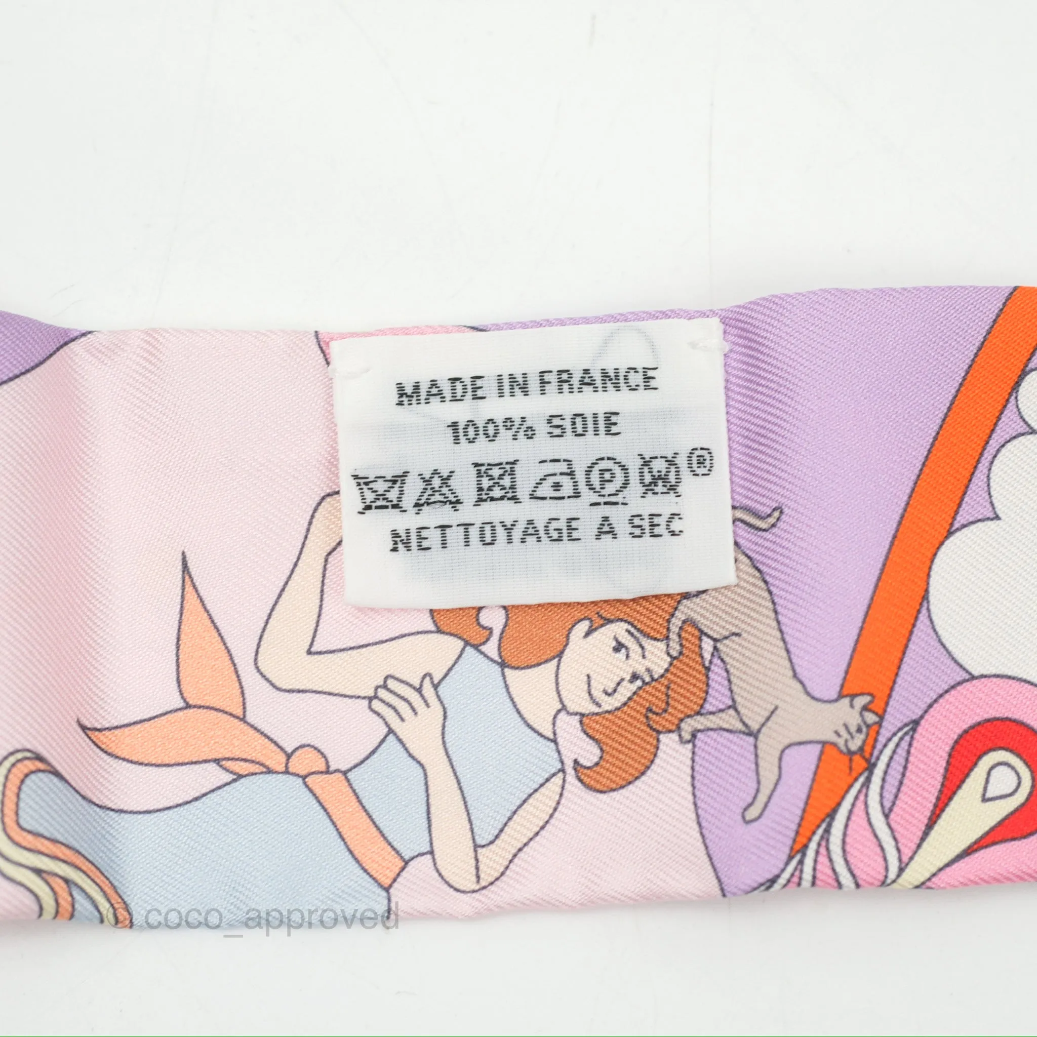 Hermes Silk Carres Volants Twilly Lilas/Rose Ple/ Orange