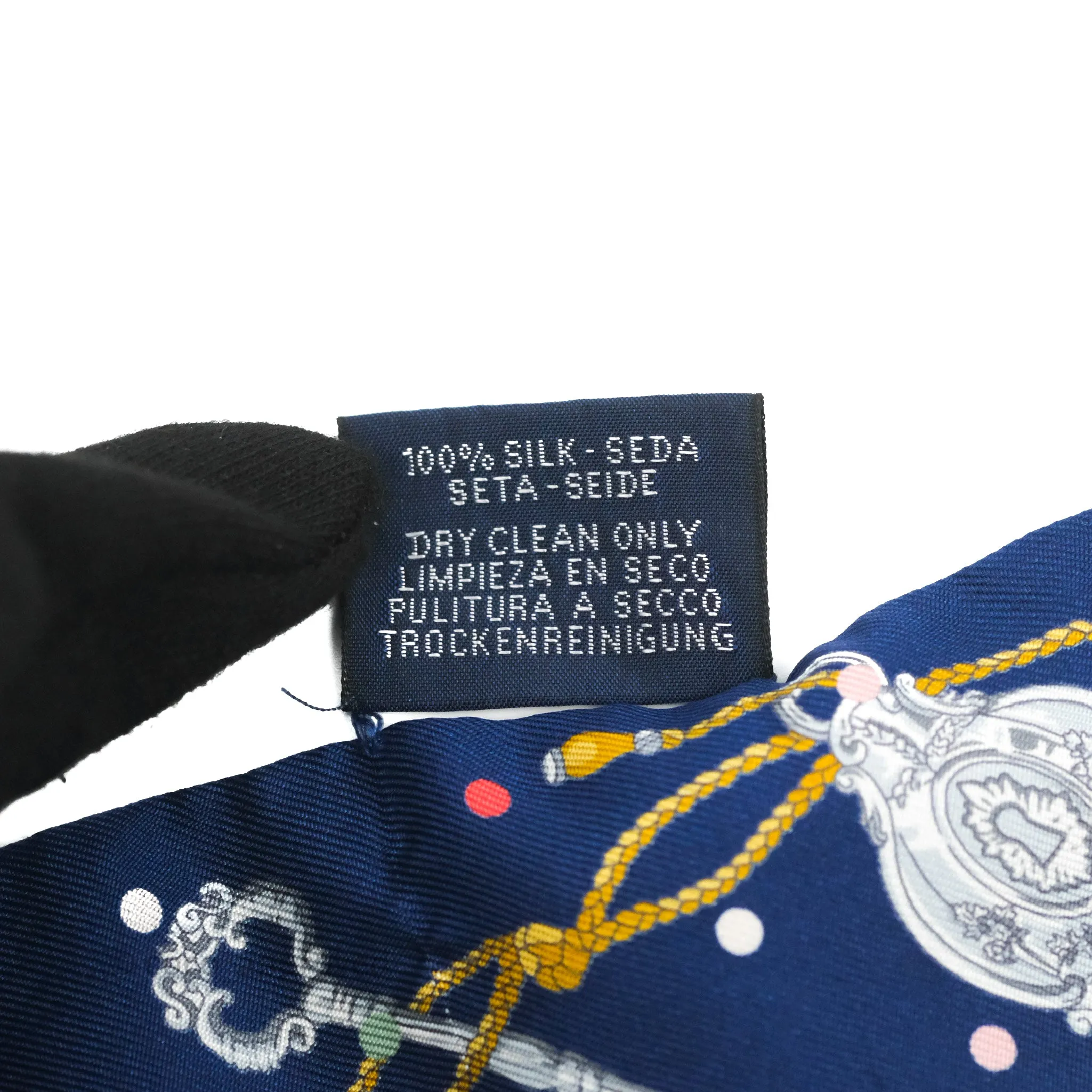 Hermes Silk Les Cles A Pois Twilly Marine Gris Argent