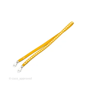Hermes Tressage Cuir Chevron 16mm Bag Strap Ambre/Blanc Palladium Hardware