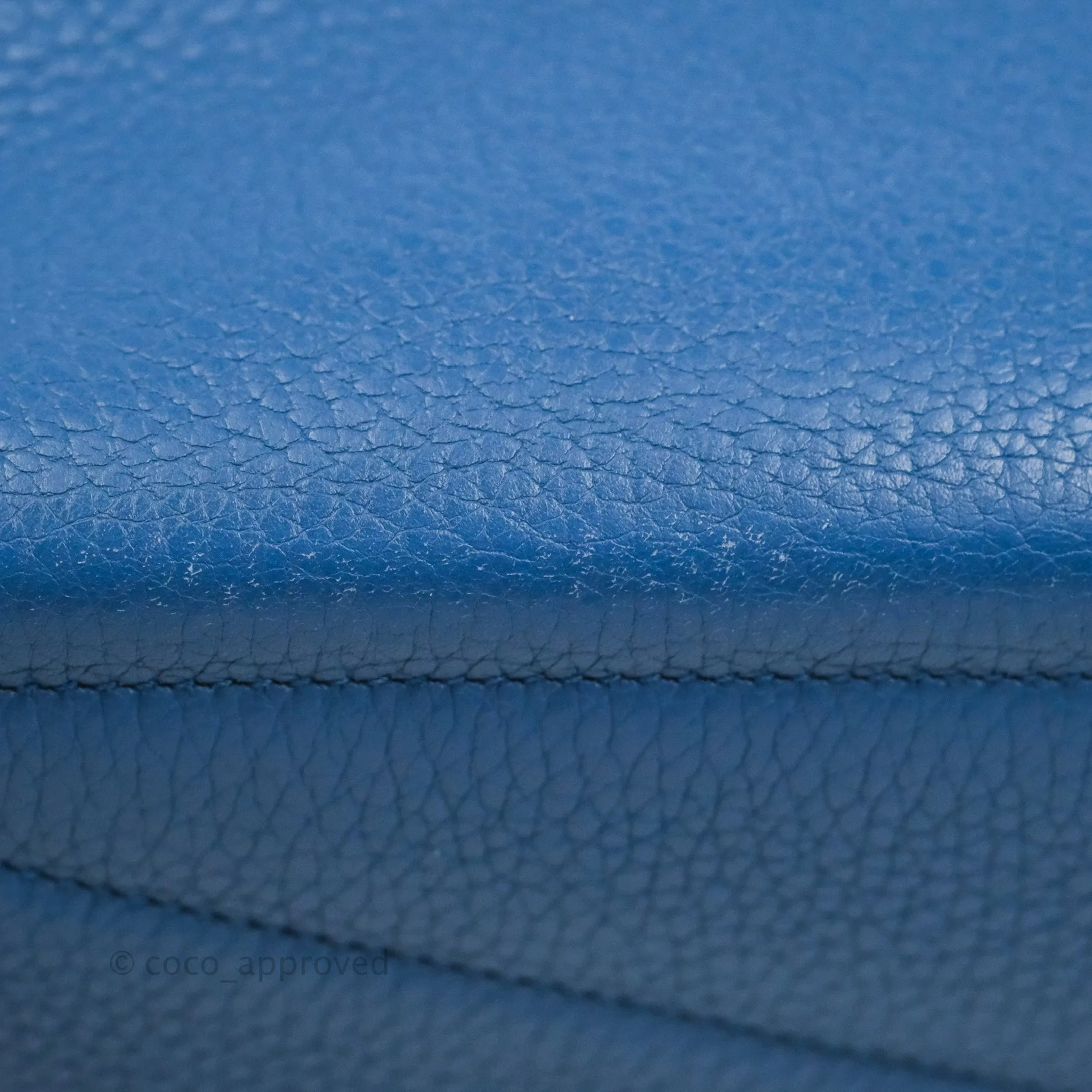 Hermes Victoria II 35 Bag Blue Paradis Clemence Palladium Hardware