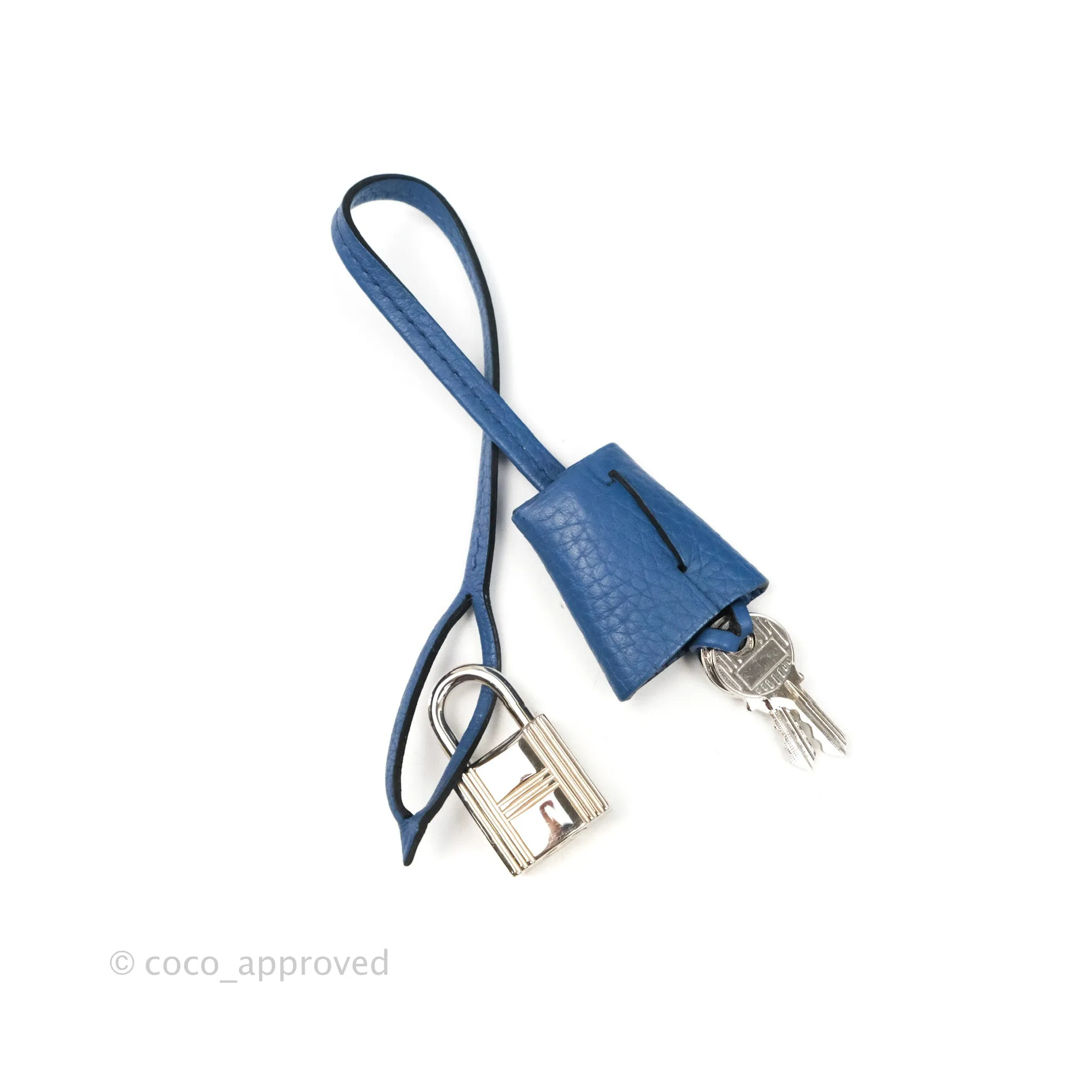 Hermes Victoria II 35 Bag Blue Paradis Clemence Palladium Hardware