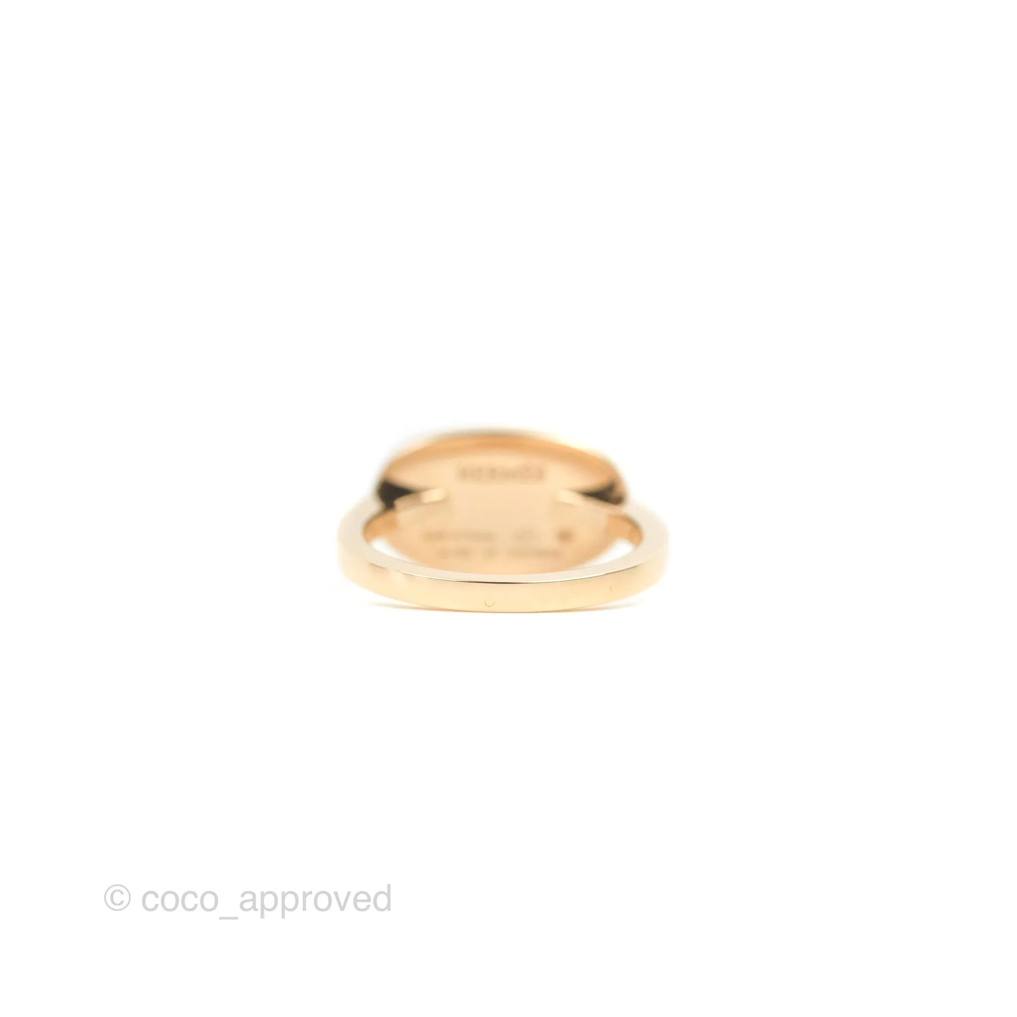 Hermes White Ceramic MM Chaine D'ancre Verso Ring 51 Gold Hardware