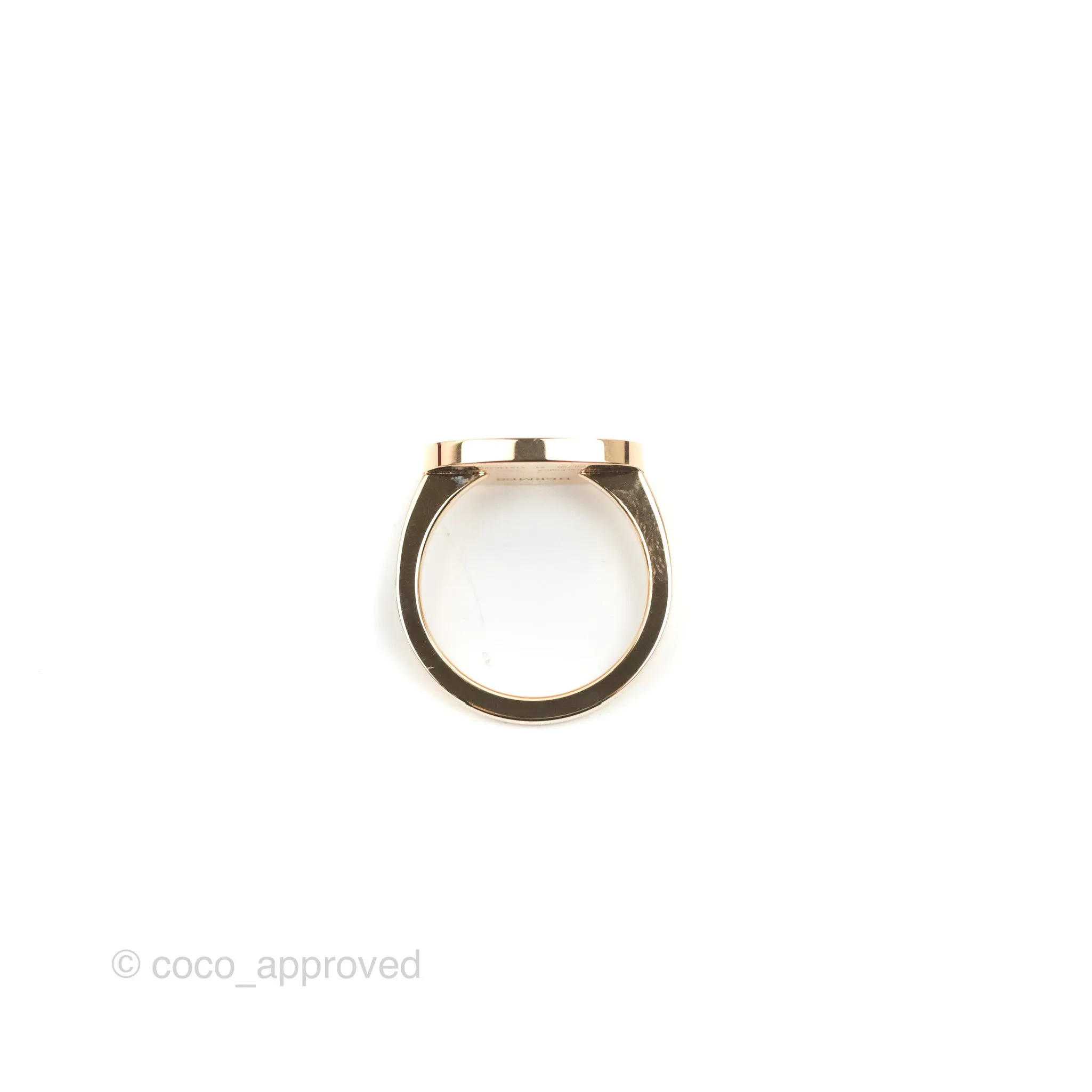 Hermes White Ceramic MM Chaine D'ancre Verso Ring 51 Gold Hardware