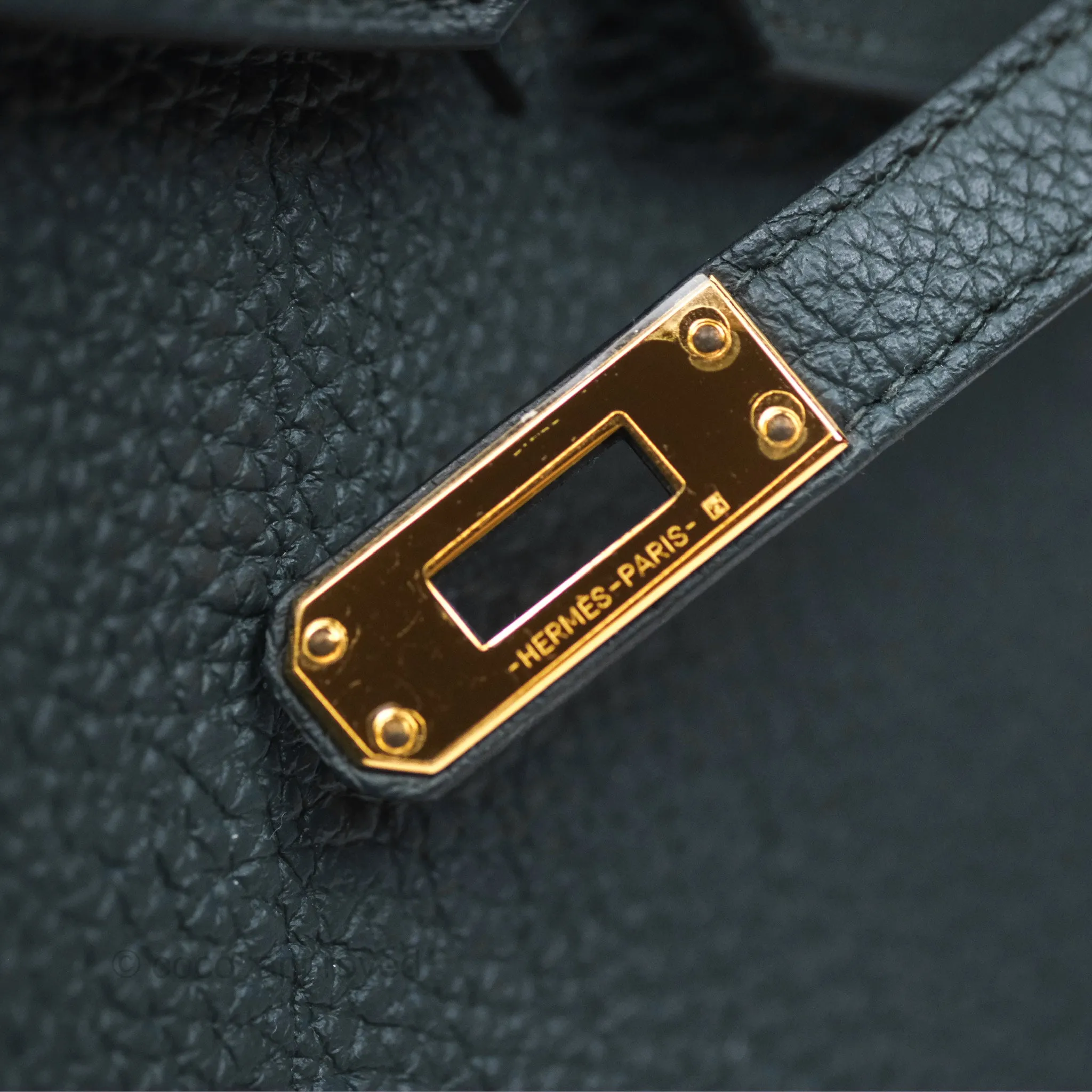 Herms Birkin 25 Retourne Vert Cypres 6O Togo Gold Hardware