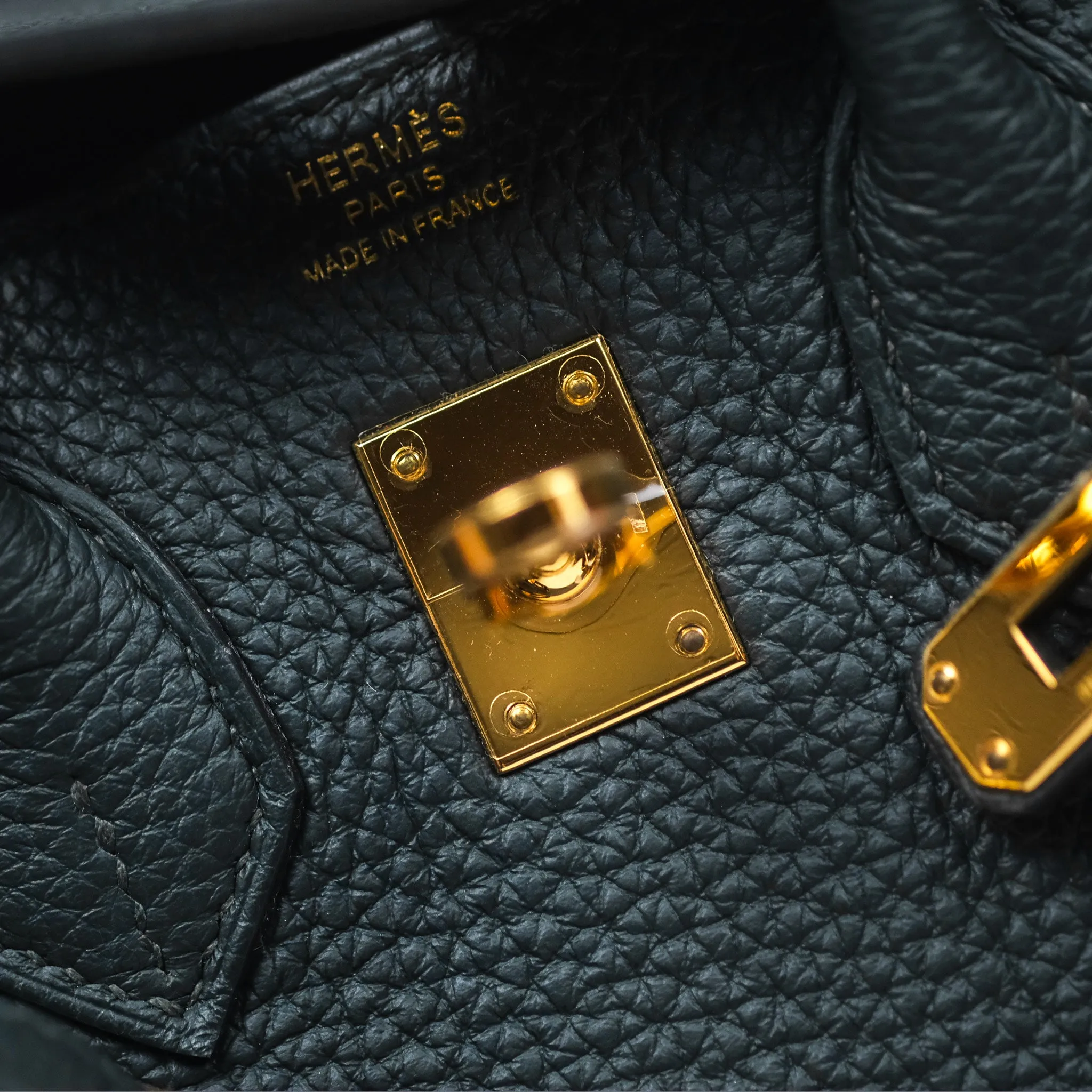 Herms Birkin 25 Retourne Vert Cypres 6O Togo Gold Hardware