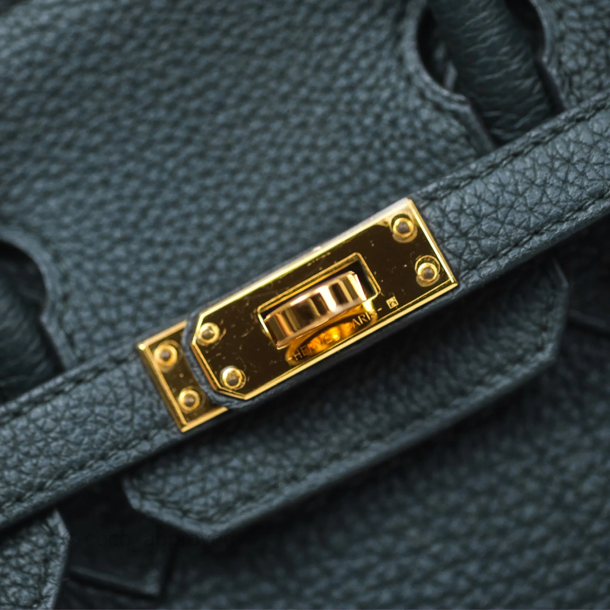 Herms Birkin 25 Retourne Vert Cypres 6O Togo Gold Hardware