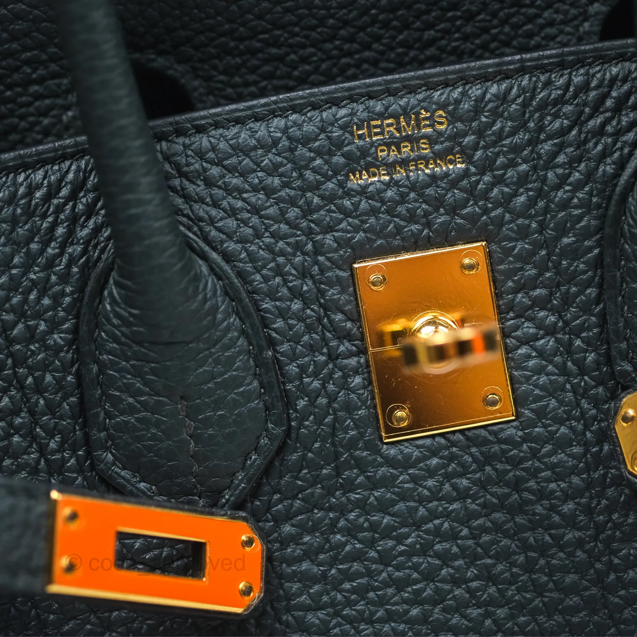 Herms Birkin 25 Retourne Vert Cypres 6O Togo Gold Hardware