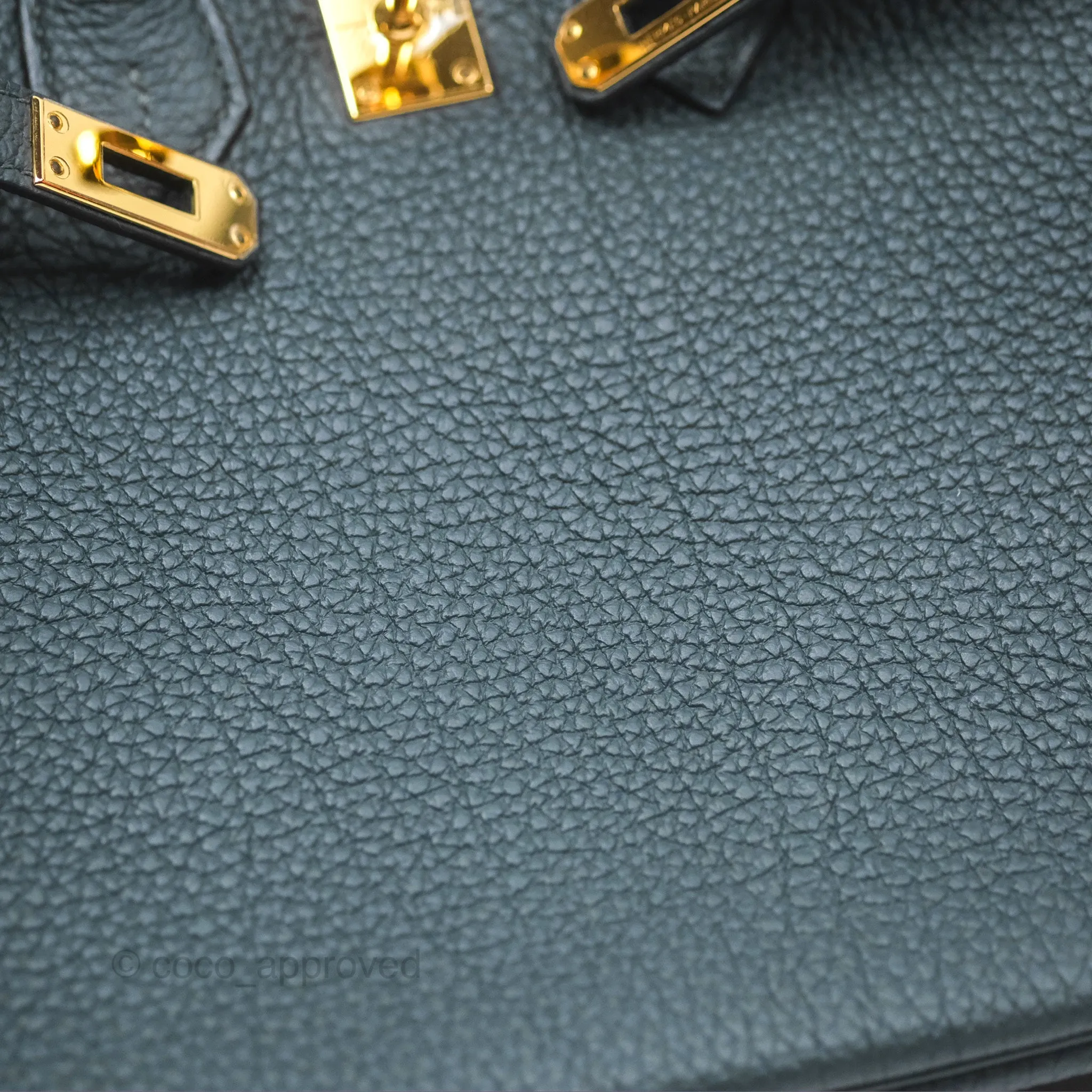 Herms Birkin 25 Retourne Vert Cypres 6O Togo Gold Hardware