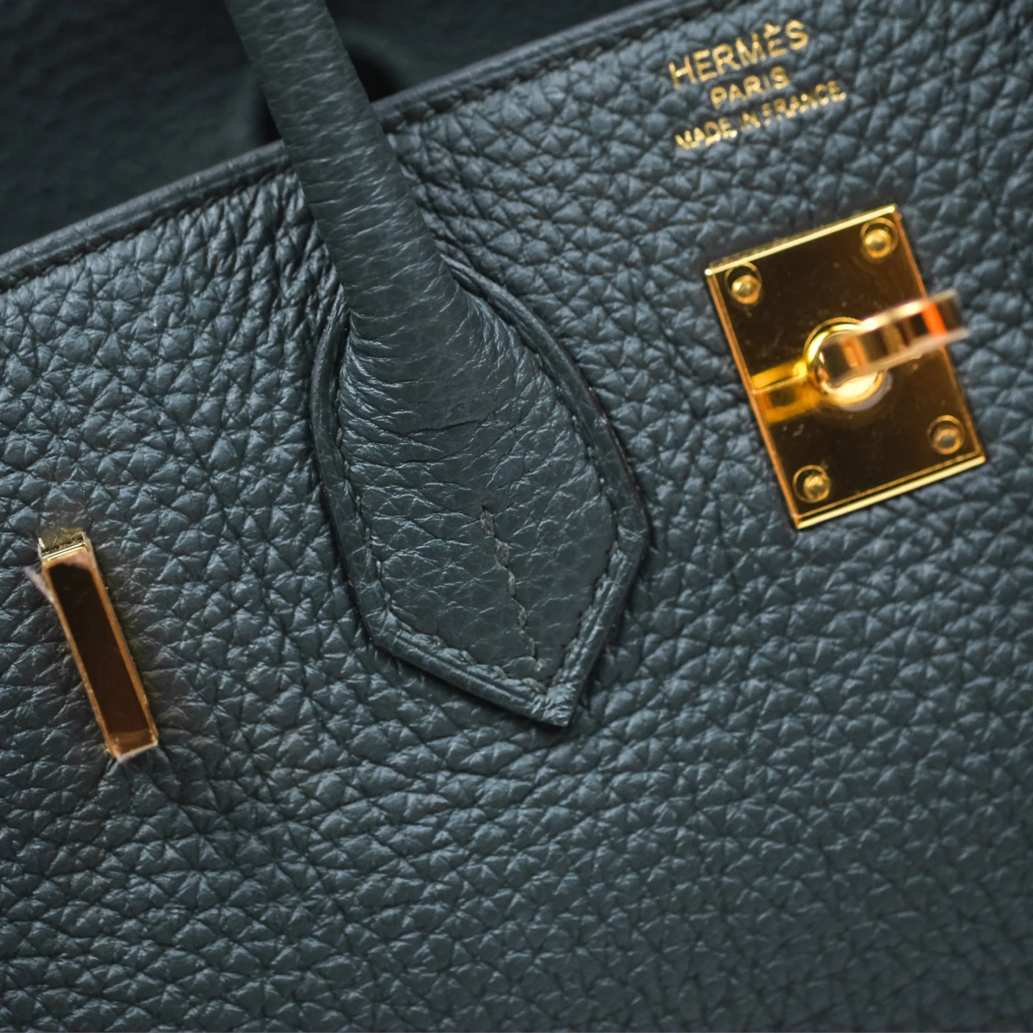 Herms Birkin 25 Retourne Vert Cypres 6O Togo Gold Hardware