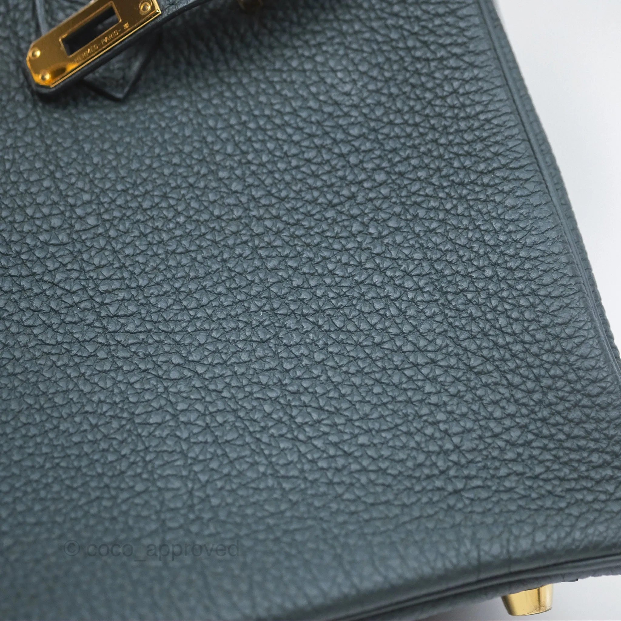 Herms Birkin 25 Retourne Vert Cypres 6O Togo Gold Hardware