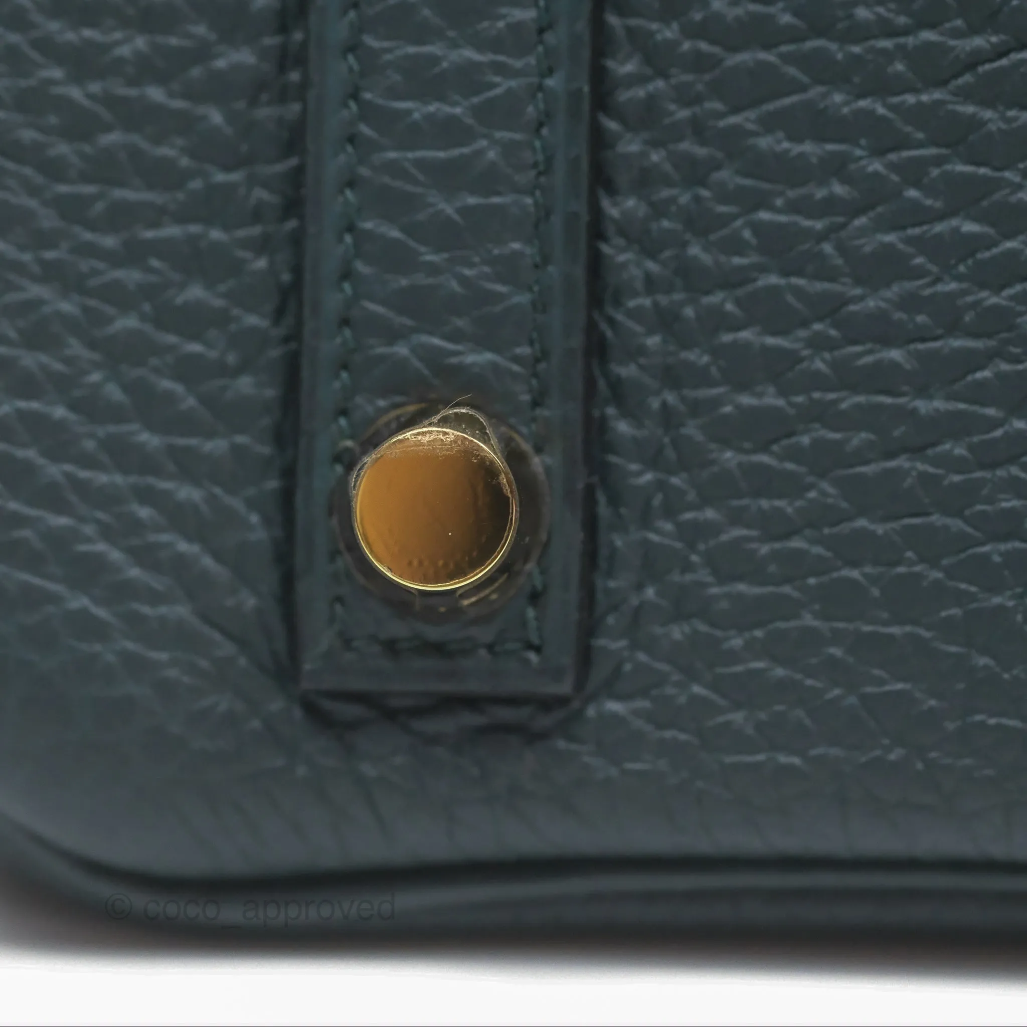 Herms Birkin 25 Retourne Vert Cypres 6O Togo Gold Hardware