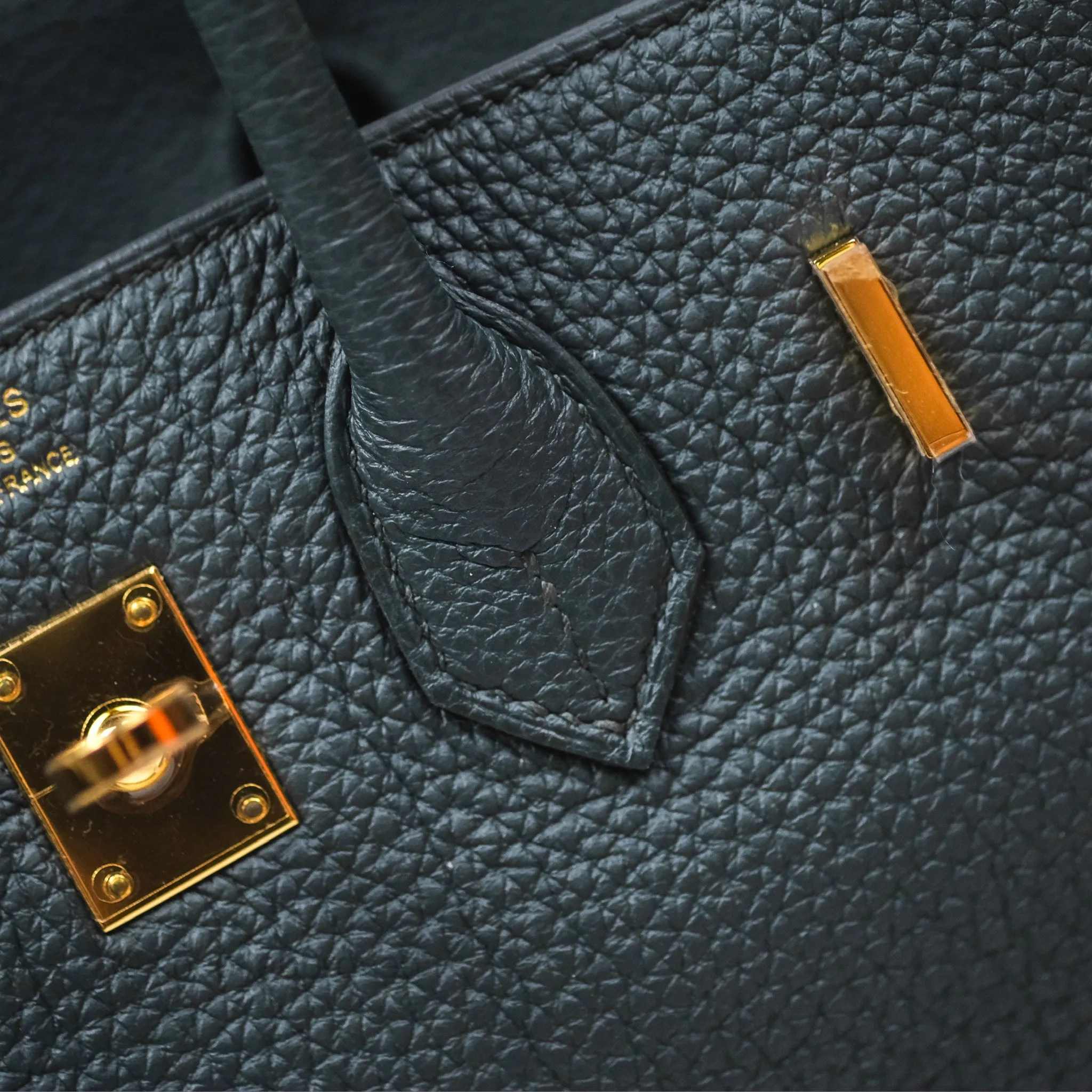 Herms Birkin 25 Retourne Vert Cypres 6O Togo Gold Hardware