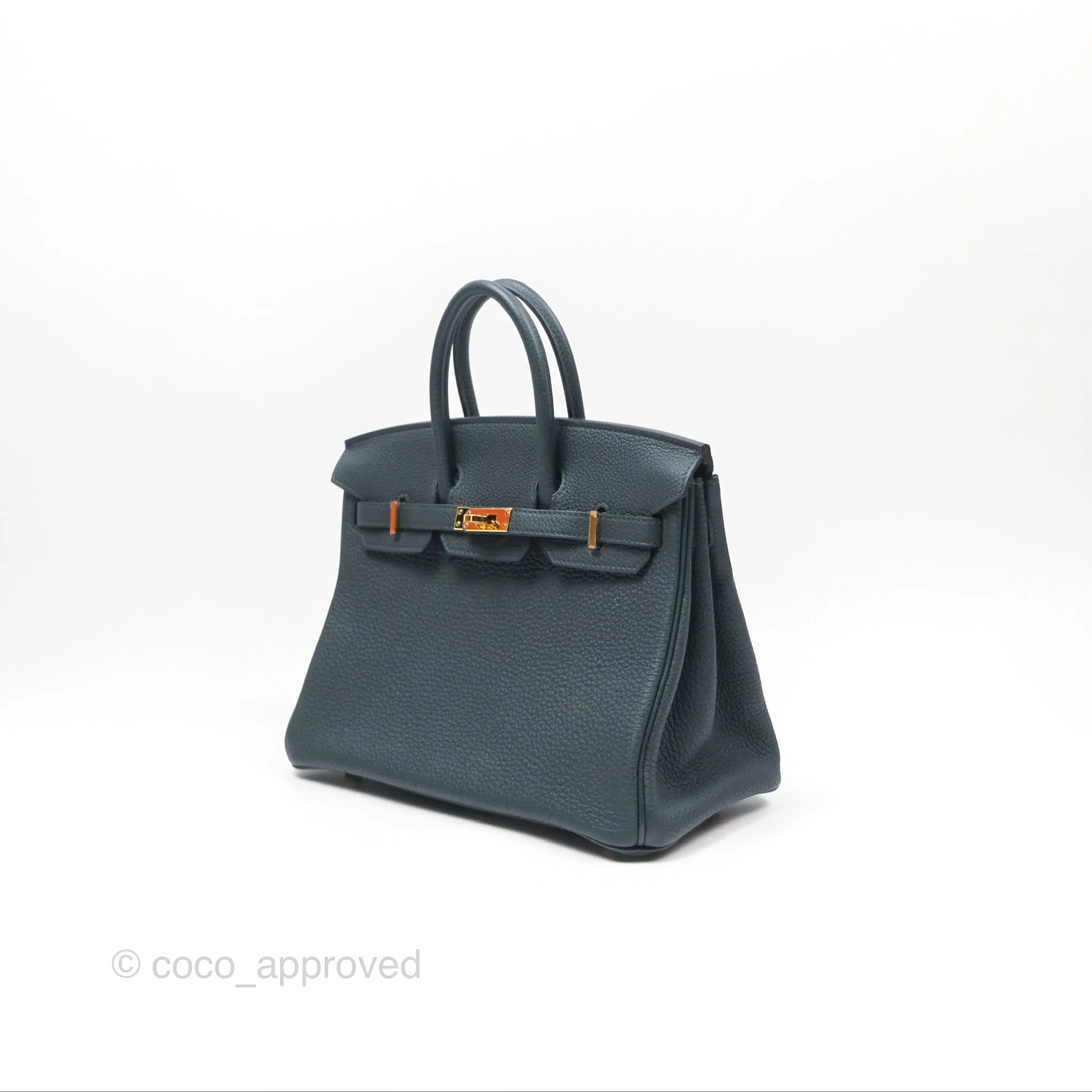 Herms Birkin 25 Retourne Vert Cypres 6O Togo Gold Hardware
