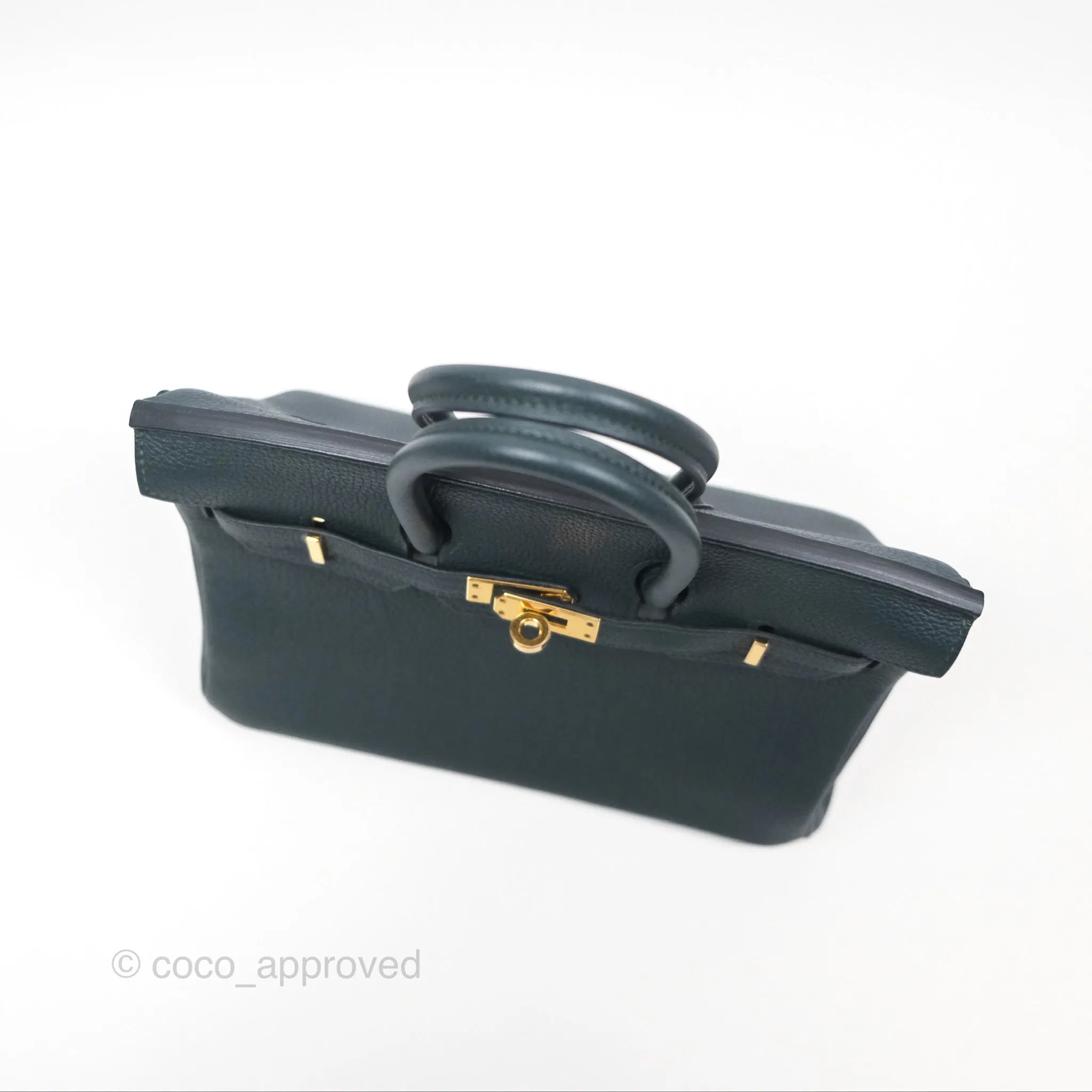 Herms Birkin 25 Retourne Vert Cypres 6O Togo Gold Hardware