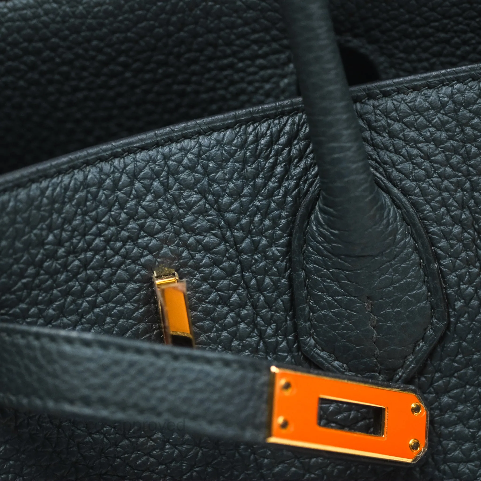 Herms Birkin 25 Retourne Vert Cypres 6O Togo Gold Hardware