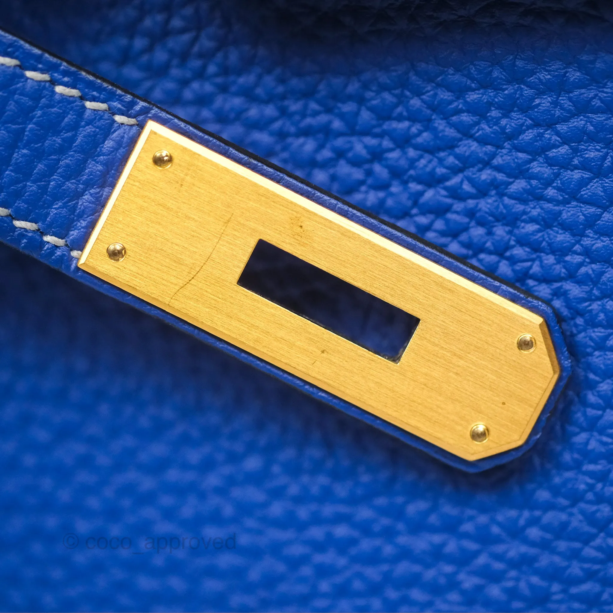 Herms Birkin 30 Retourne HSS Blue Gris Clemence Brushed Gold Hardware
