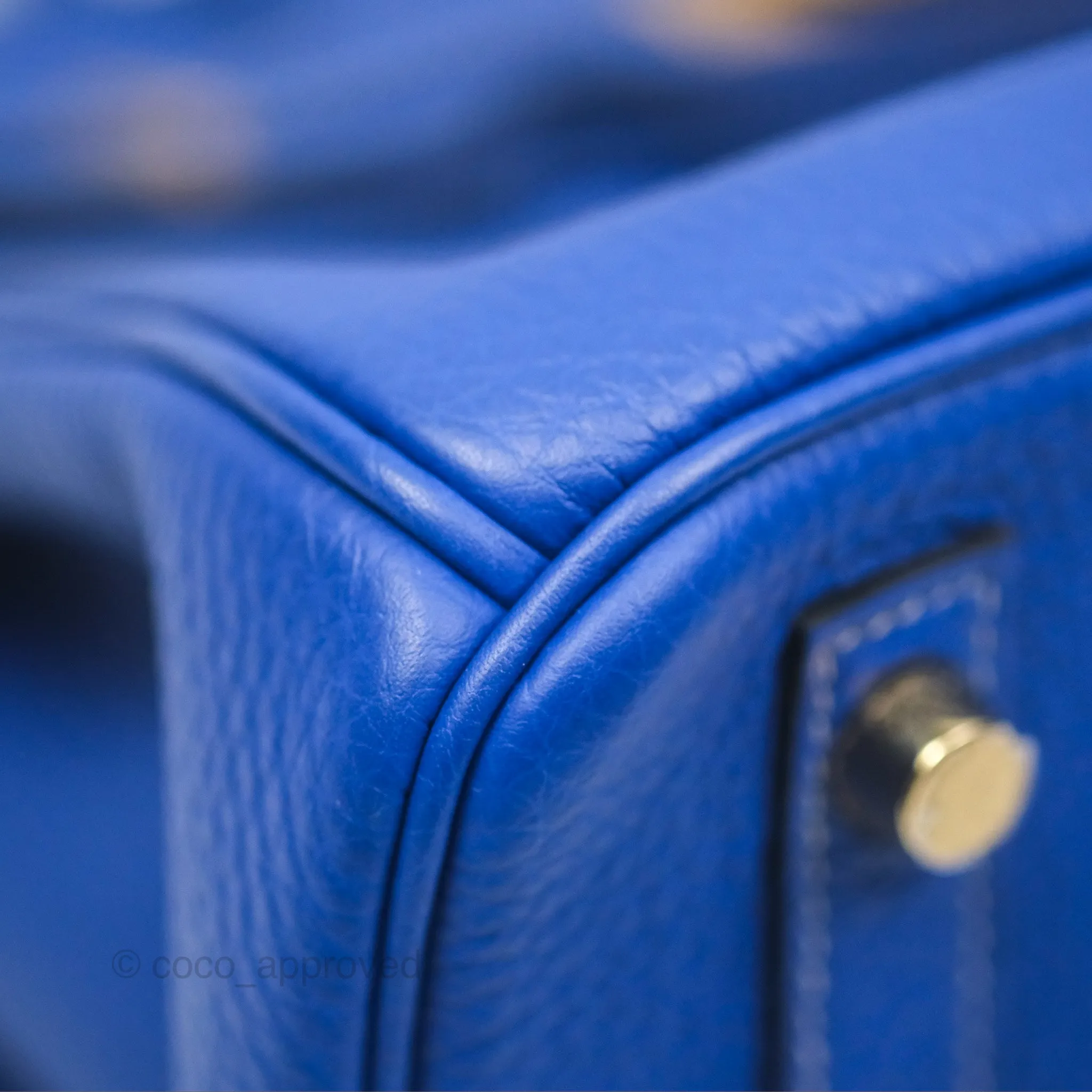 Herms Birkin 30 Retourne HSS Blue Gris Clemence Brushed Gold Hardware