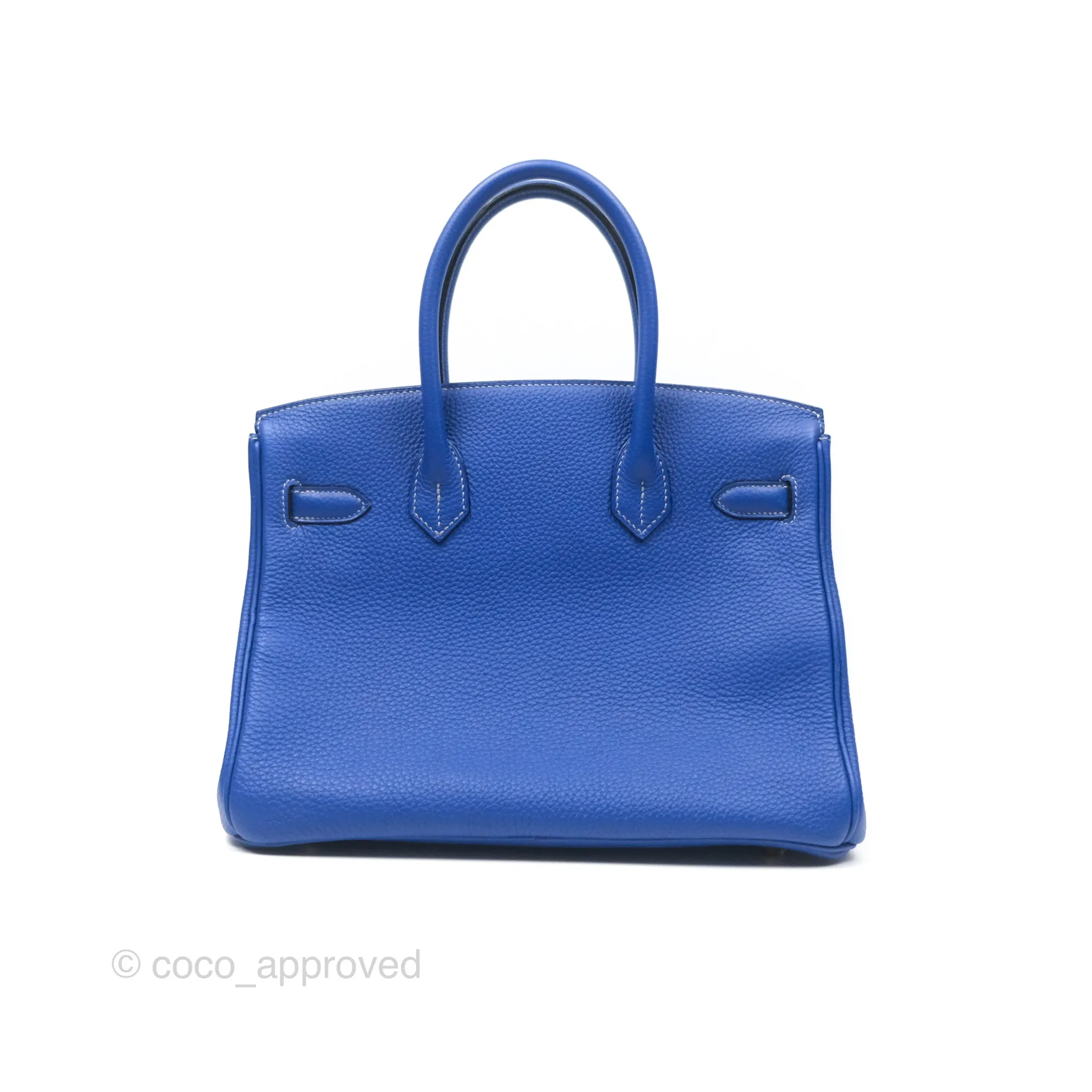 Herms Birkin 30 Retourne HSS Blue Gris Clemence Brushed Gold Hardware