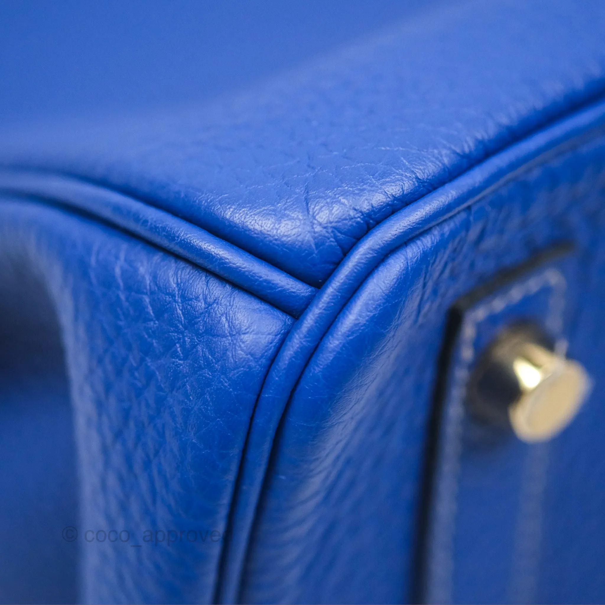 Herms Birkin 30 Retourne HSS Blue Gris Clemence Brushed Gold Hardware