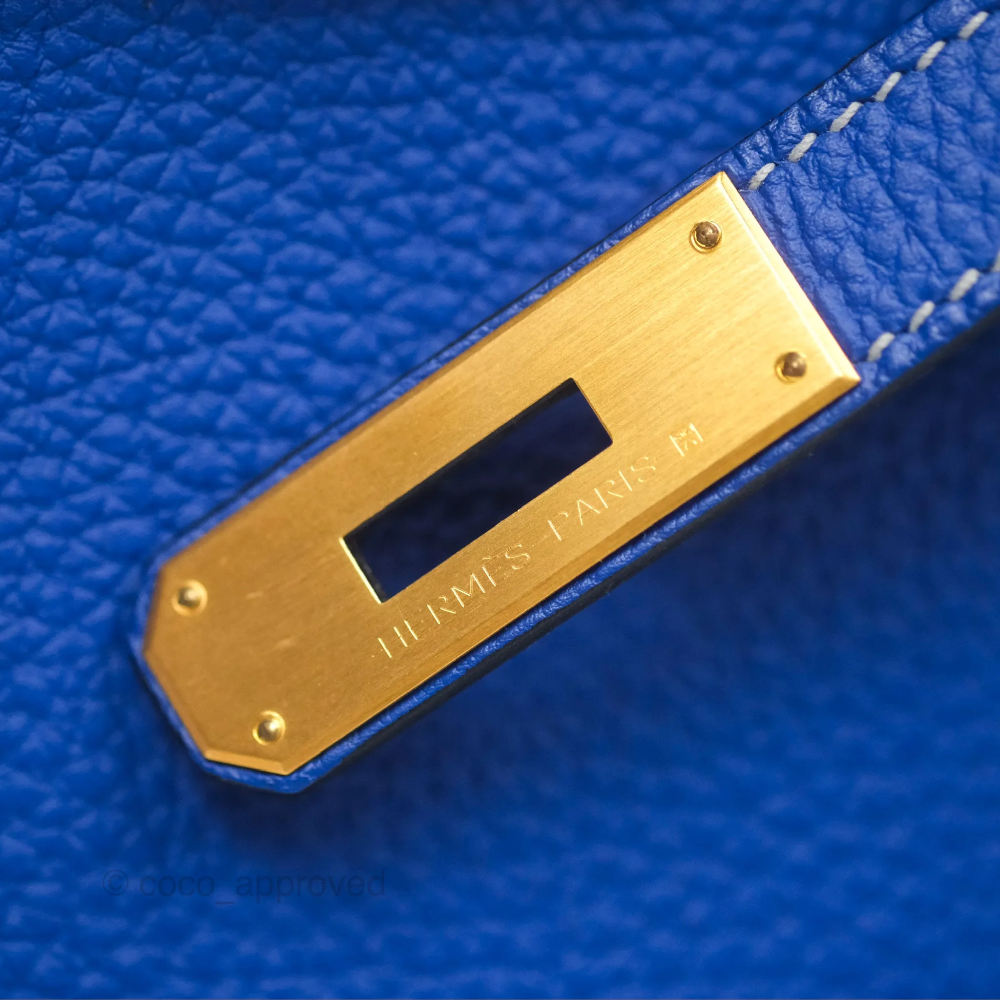 Herms Birkin 30 Retourne HSS Blue Gris Clemence Brushed Gold Hardware