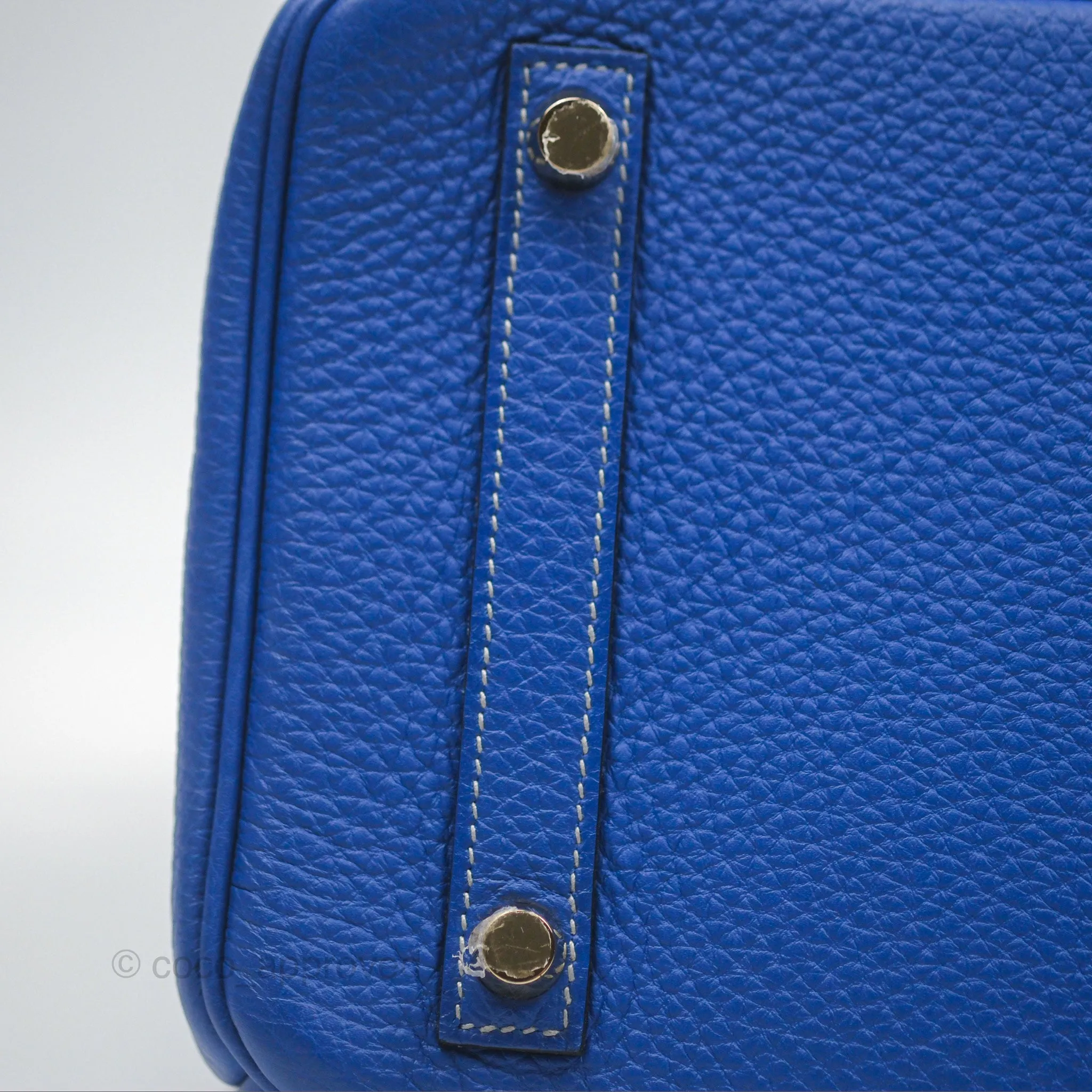 Herms Birkin 30 Retourne HSS Blue Gris Clemence Brushed Gold Hardware