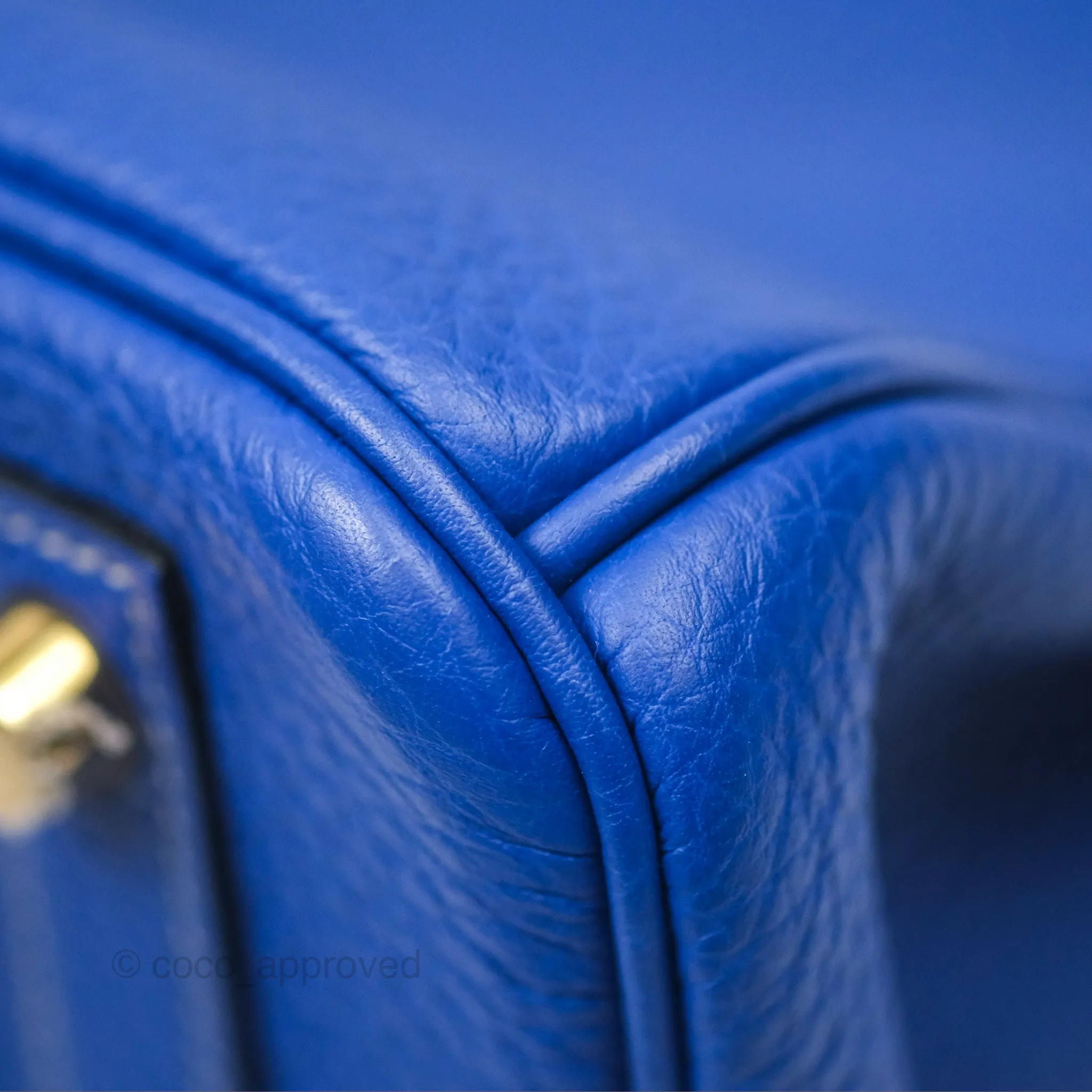 Herms Birkin 30 Retourne HSS Blue Gris Clemence Brushed Gold Hardware