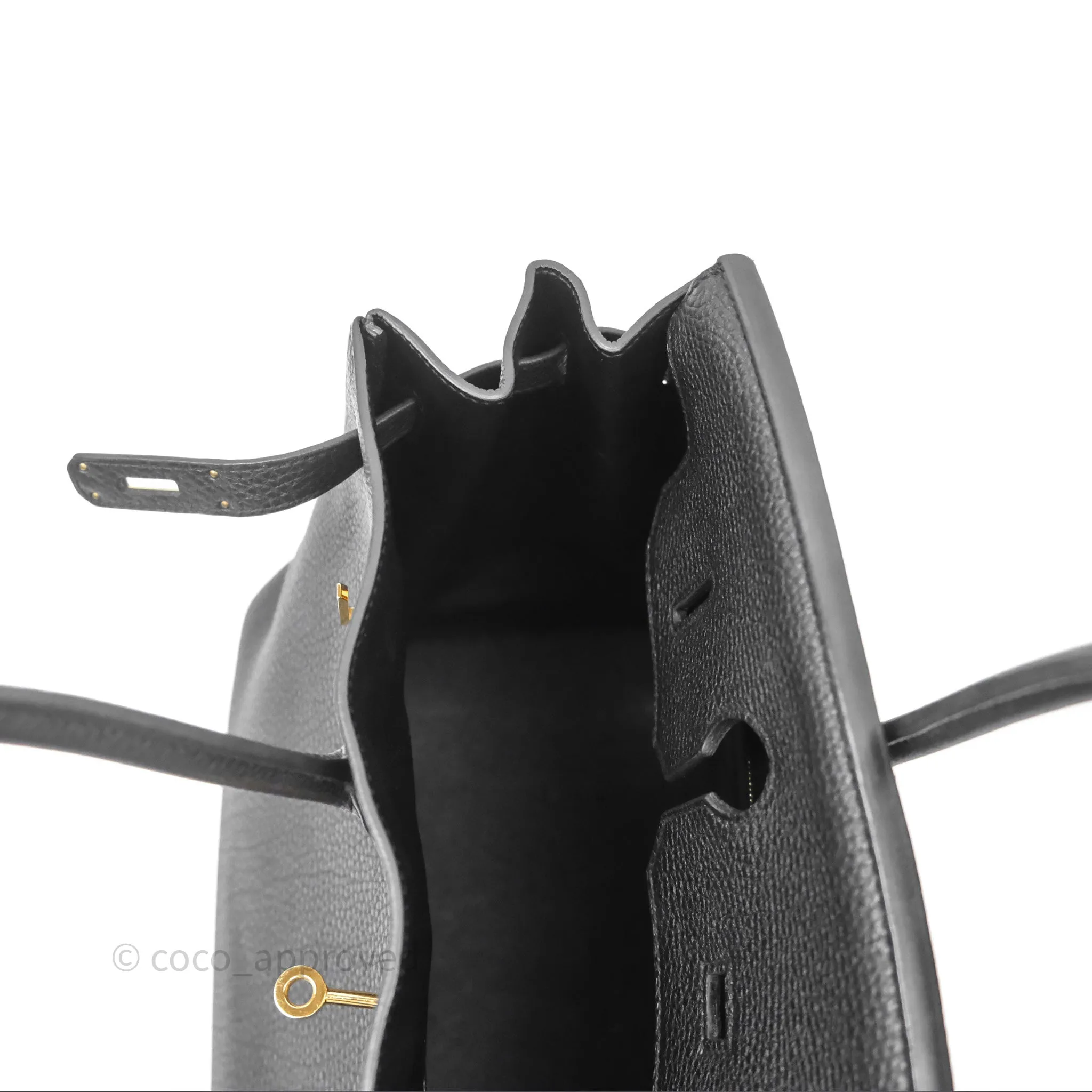 Herms Birkin 35 Retourne Black Noir 89 Clemence Gold Hardware