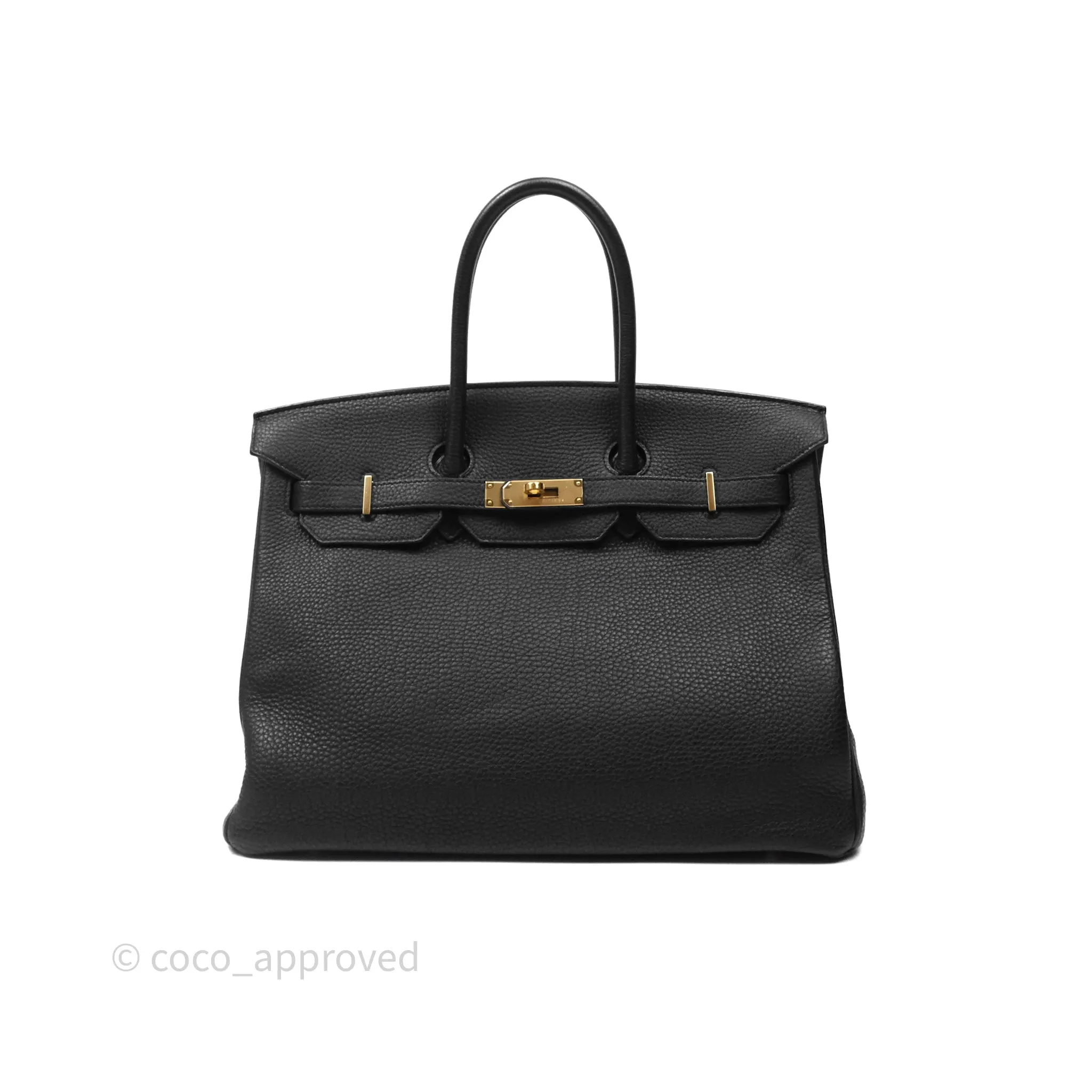 Herms Birkin 35 Retourne Black Noir 89 Clemence Gold Hardware