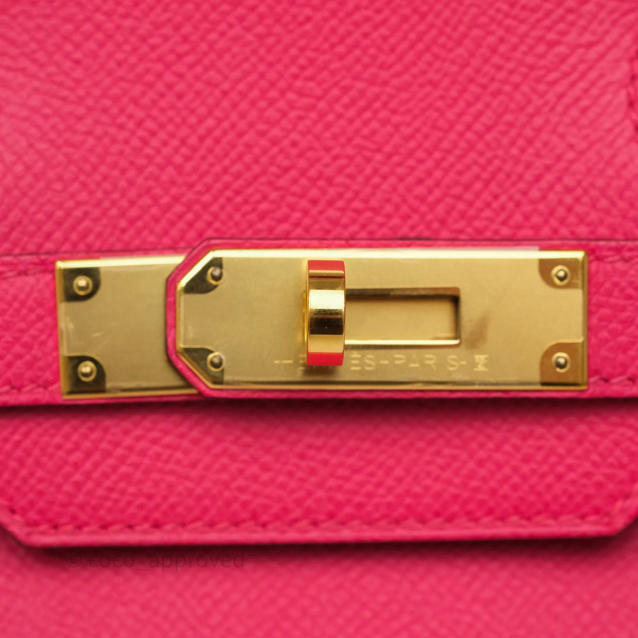 Herms Birkin Retourne 30 Rose Extreme I6 Epsom Gold Hardware