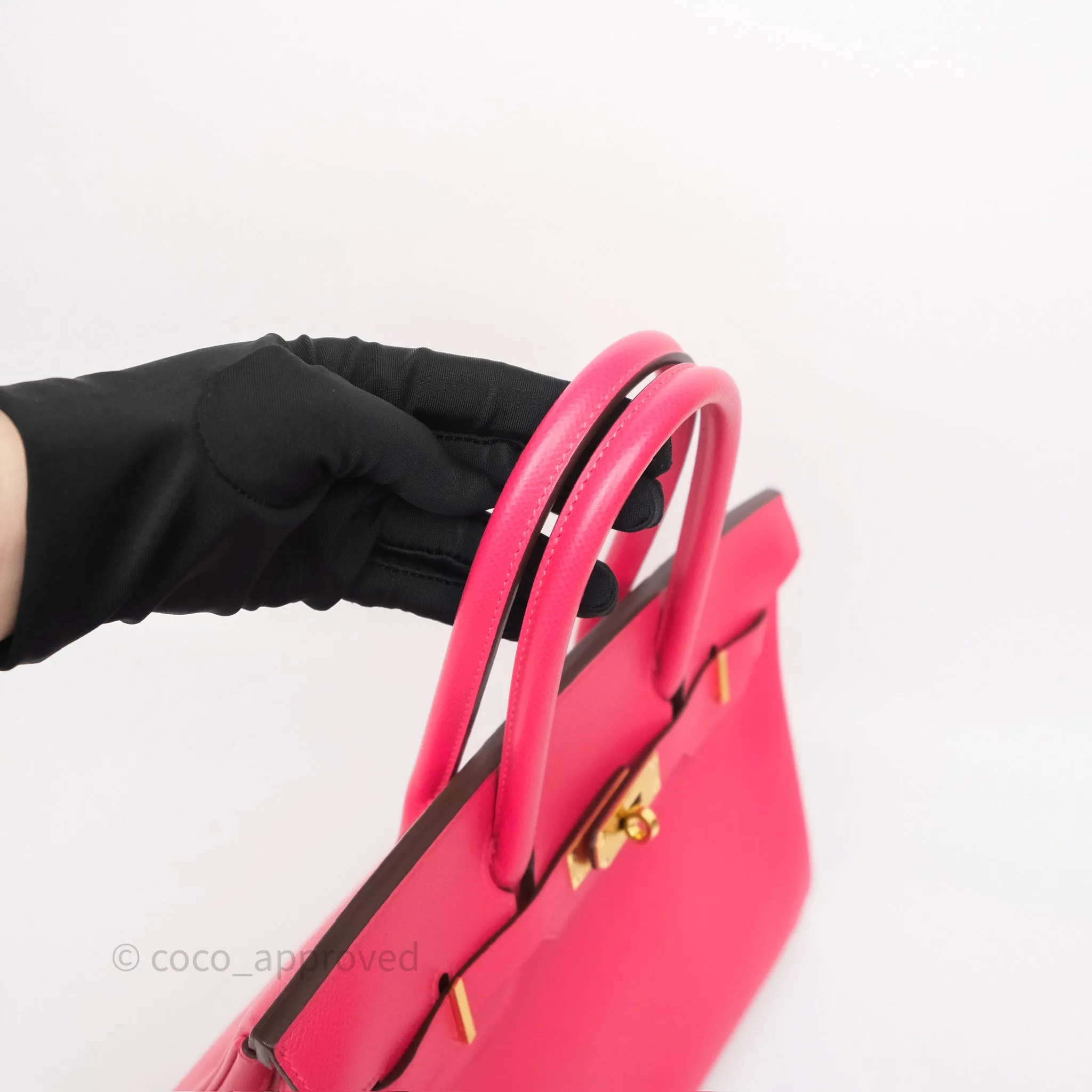 Herms Birkin Retourne 30 Rose Extreme I6 Epsom Gold Hardware
